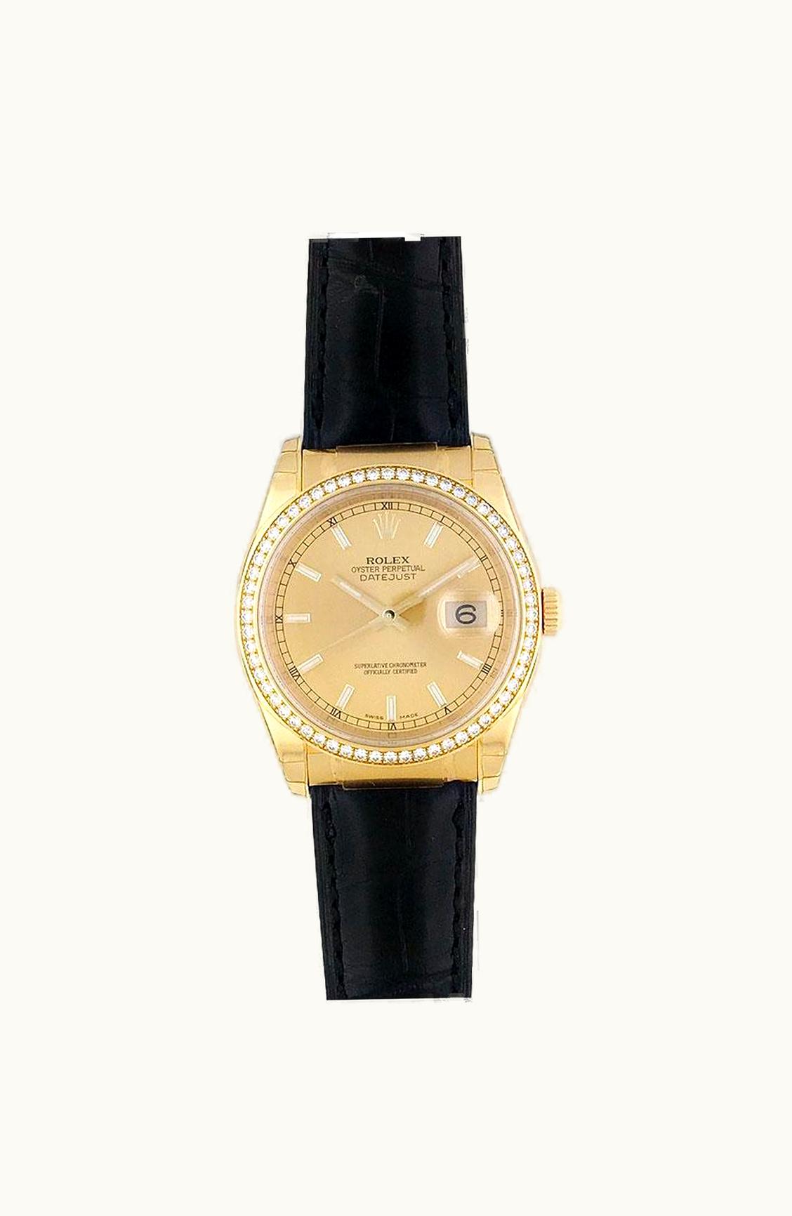 Rolex Datejust 36 Yellow Gold Diamond Strap Mother of Peaerl