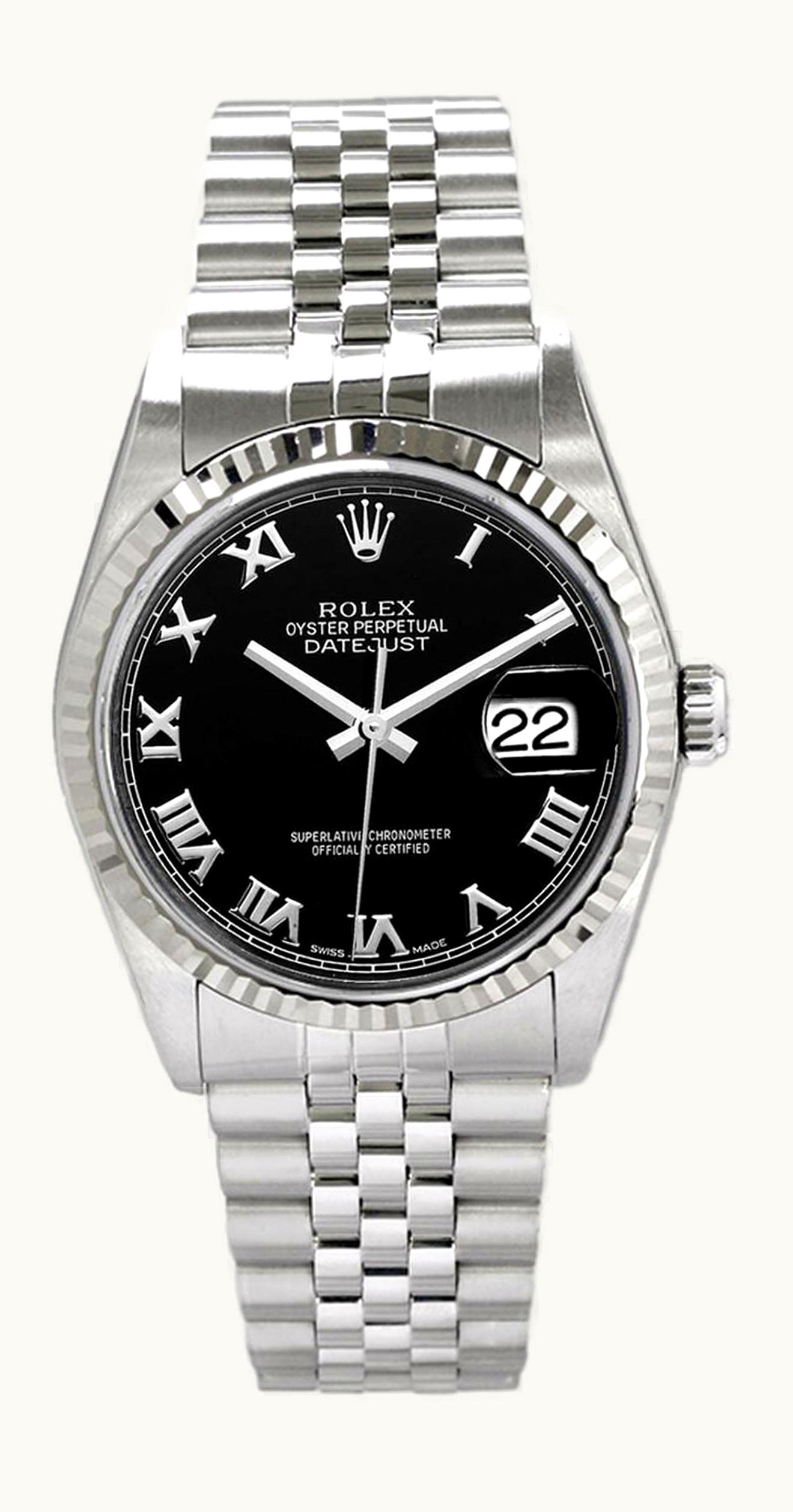 Rolex Datejust 36 Stainless Steel Fluted / Oyster / Rhodium Roman