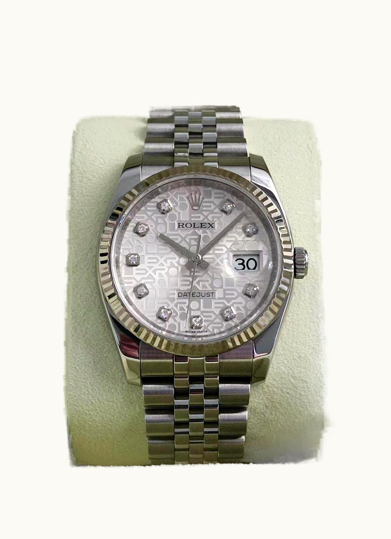 Rolex Datejust 36 Stainless Steel Fluted / Jubilee / Silver Computer