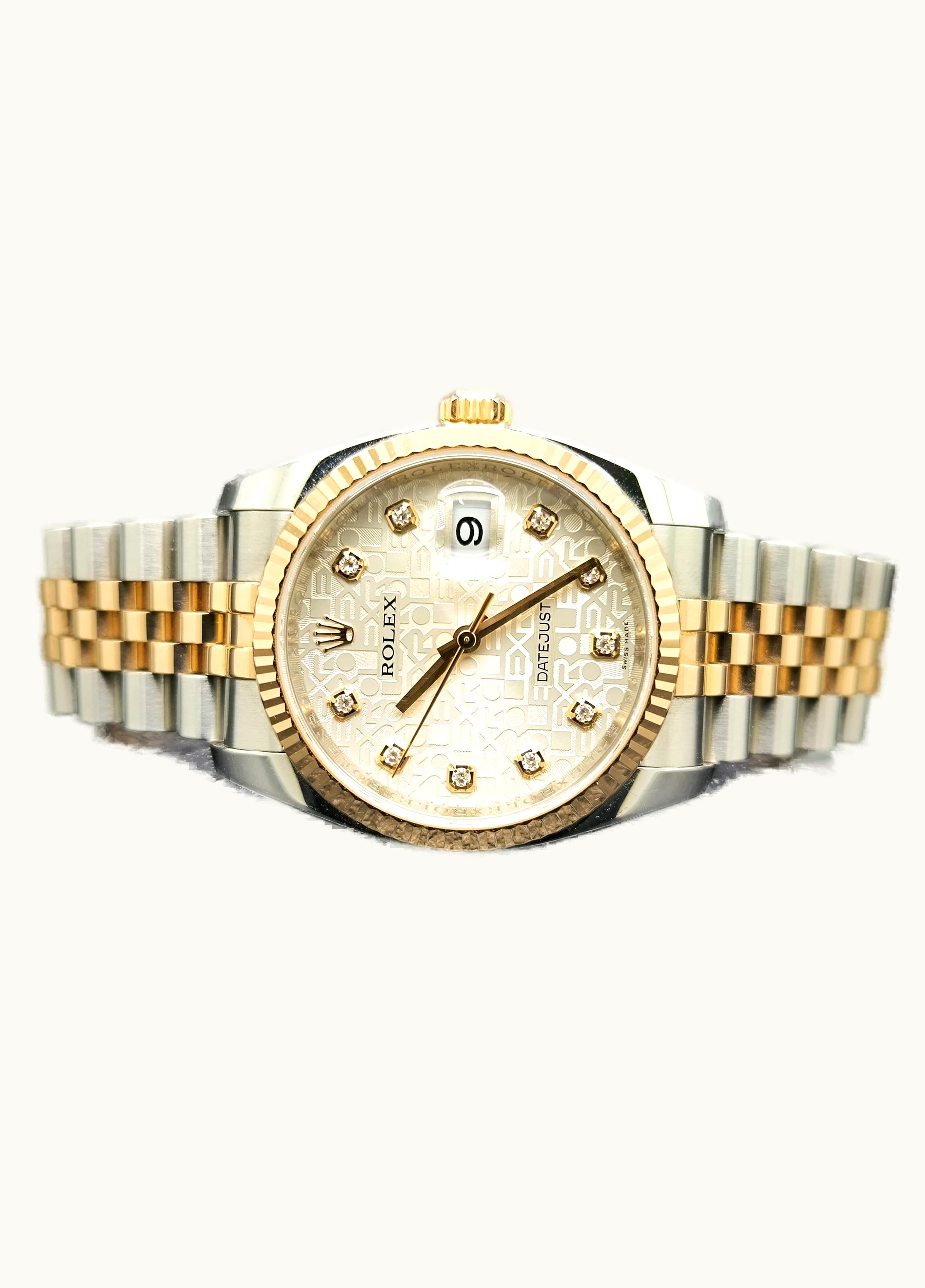 Rolex Datejust 36 Rolesor Everose Fluted / Jubilee / Silver Computer