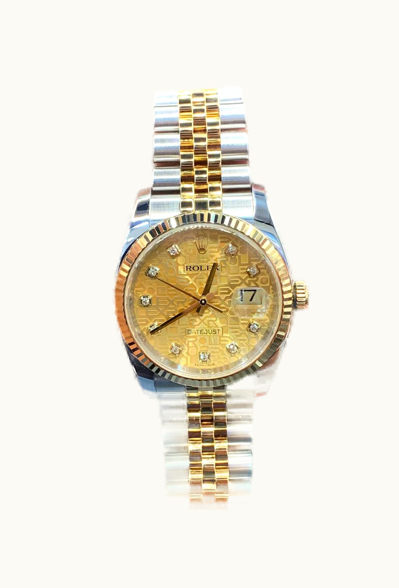 Rolex Datejust 36 Rolesor Yellow Fluted / Jubilee / Champagne Computer