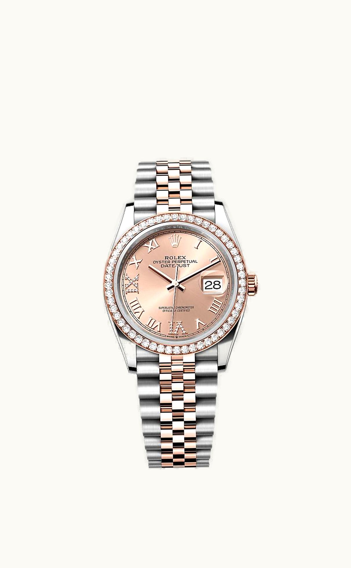 Rolex Datejust 36 Stainless Steel / Everose / Diamond / Rose Roman / Jubilee