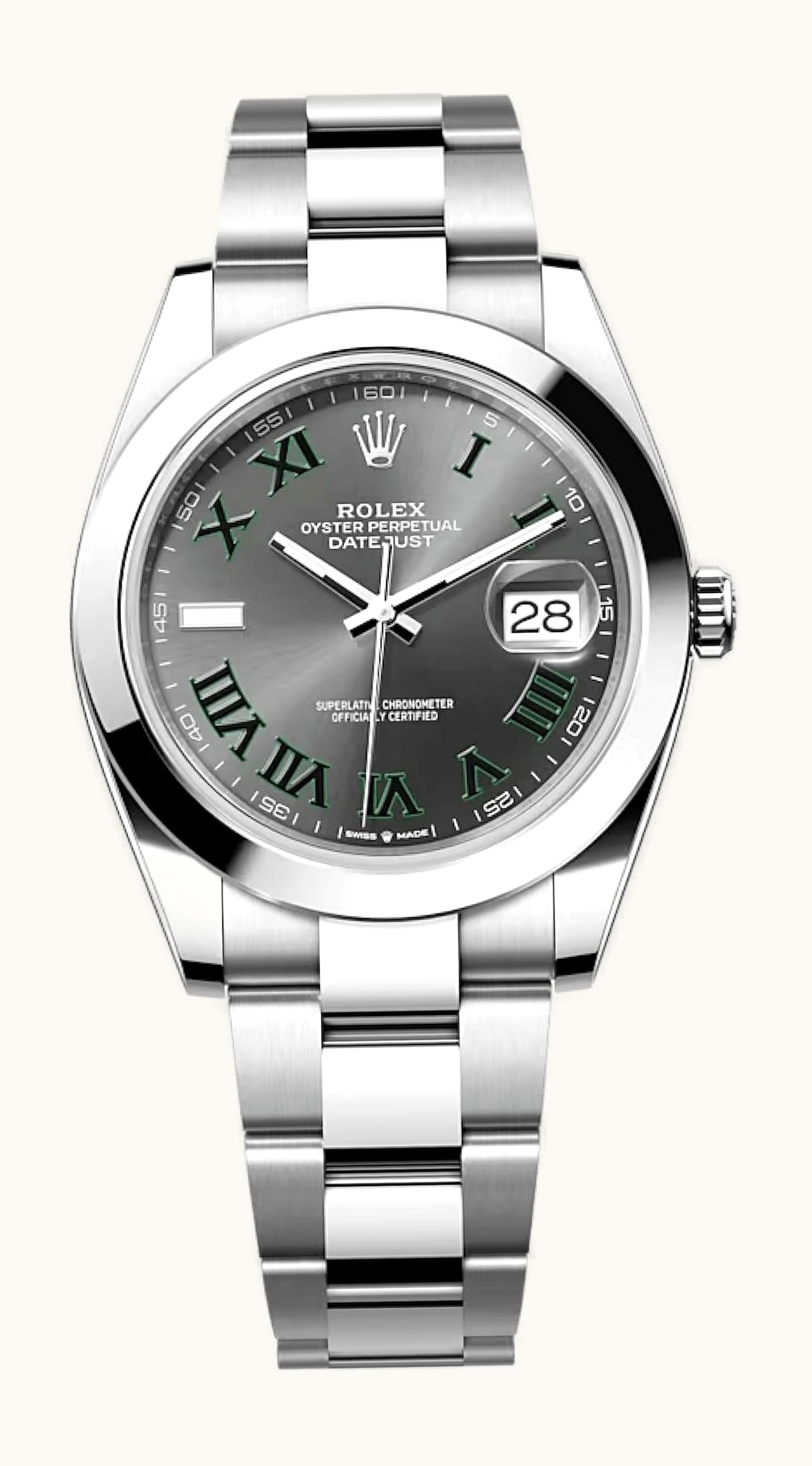 Rolex Datejust 41 Stainless Steel Smooth / Oyster / Slate Roman