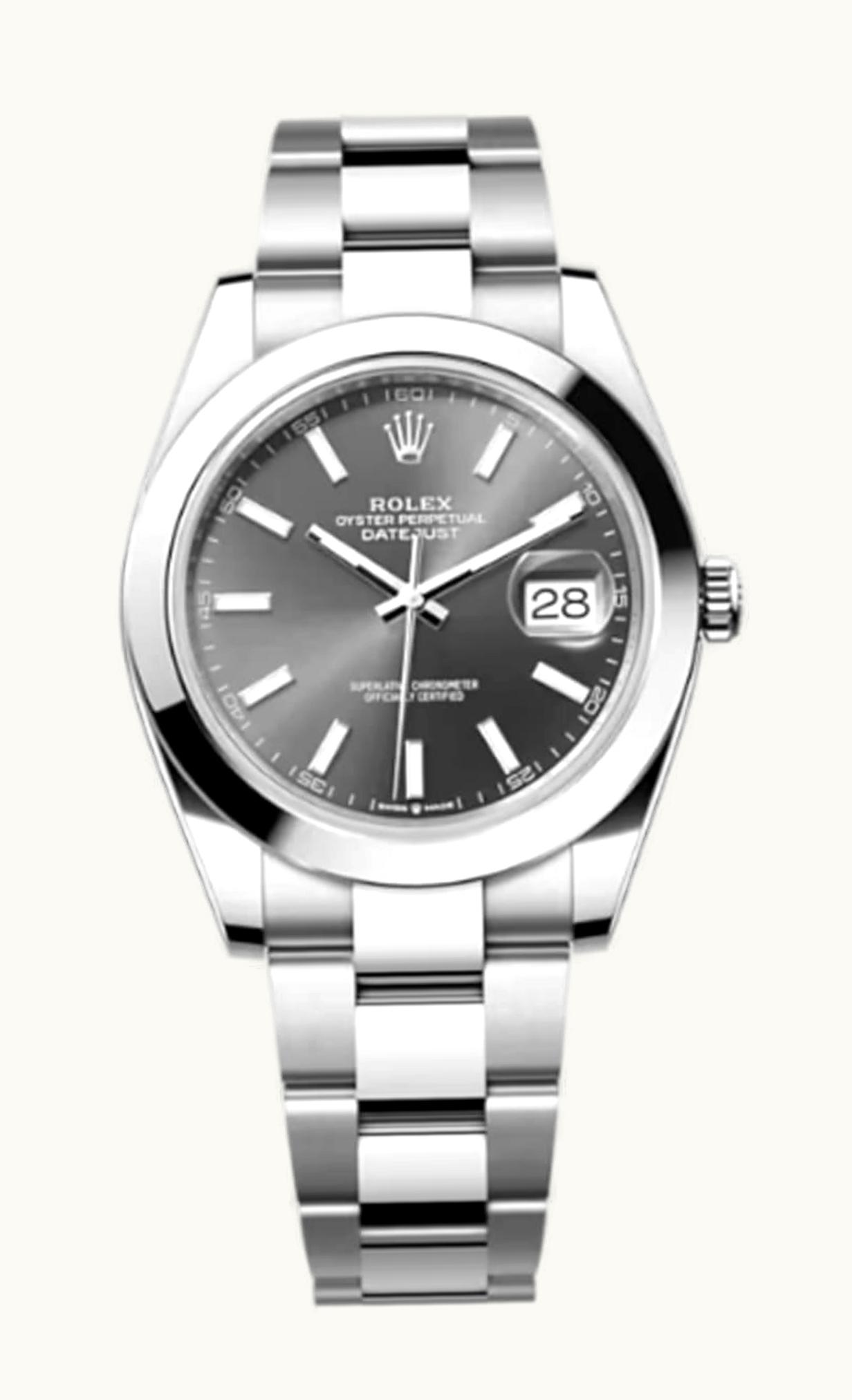 Rolex Datejust 41 Stainless Steel Smooth / Oyster / Dark Rhodium