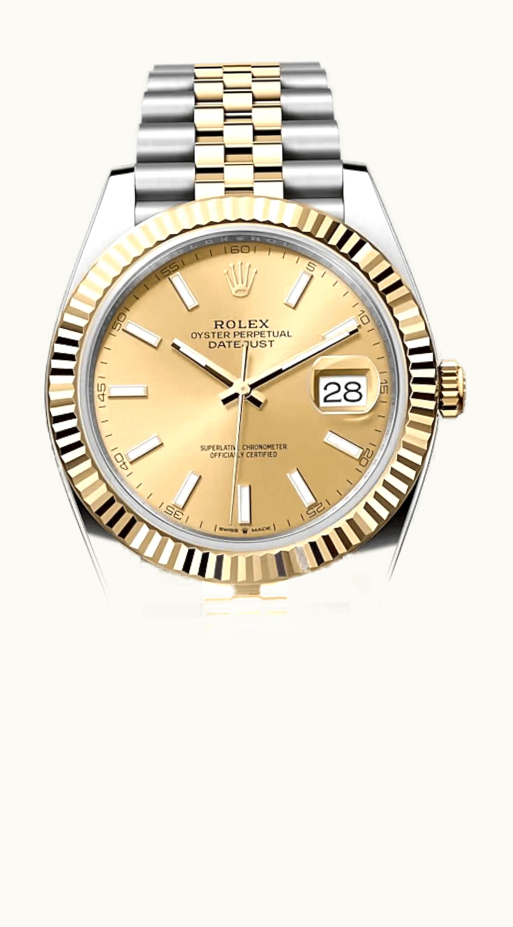 Rolex Datejust 41 Rolesor Yellow Fluted / Jubilee / Champagne