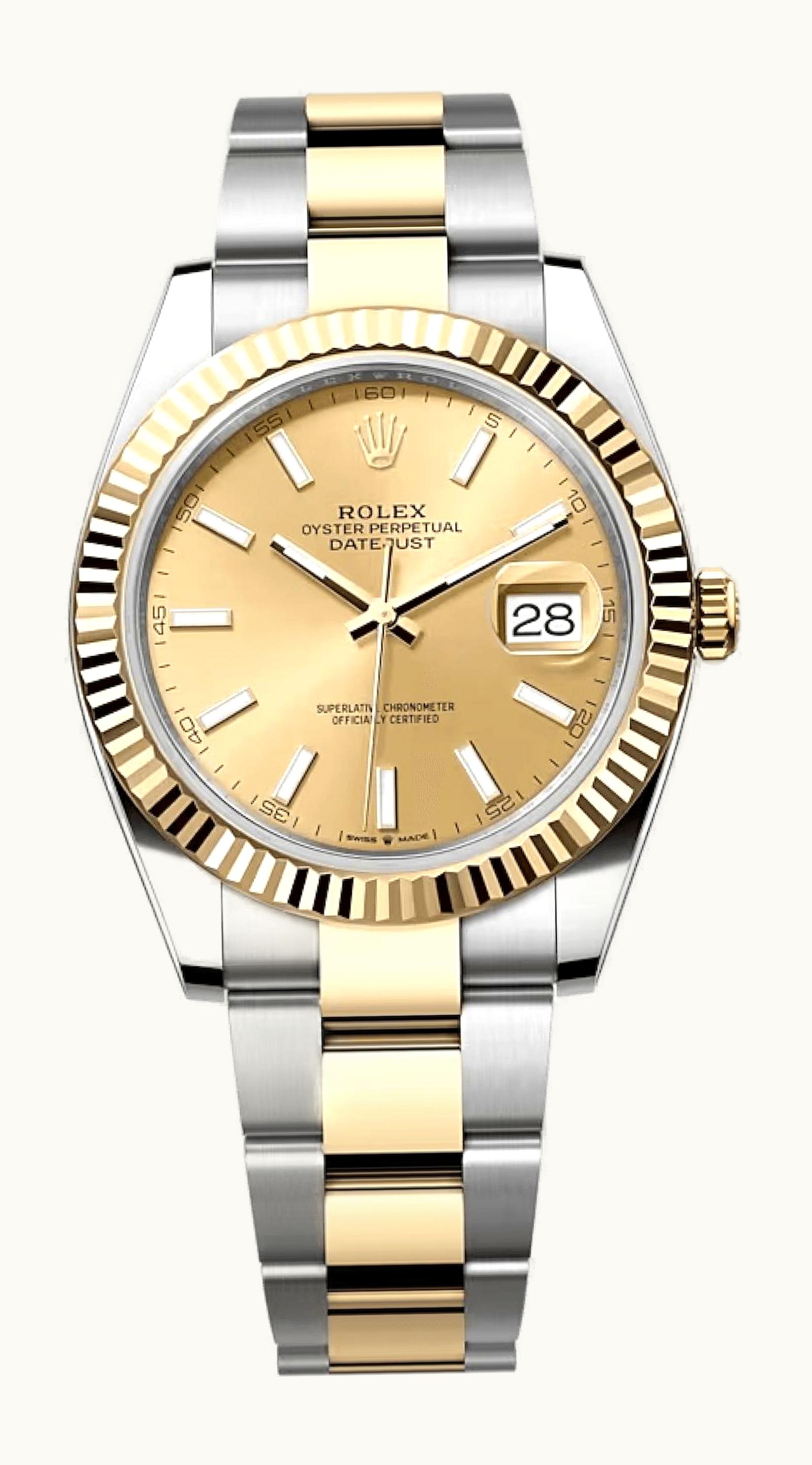 Rolex Datejust 41 Rolesor Yellow Fluted / Oyster / Champagne