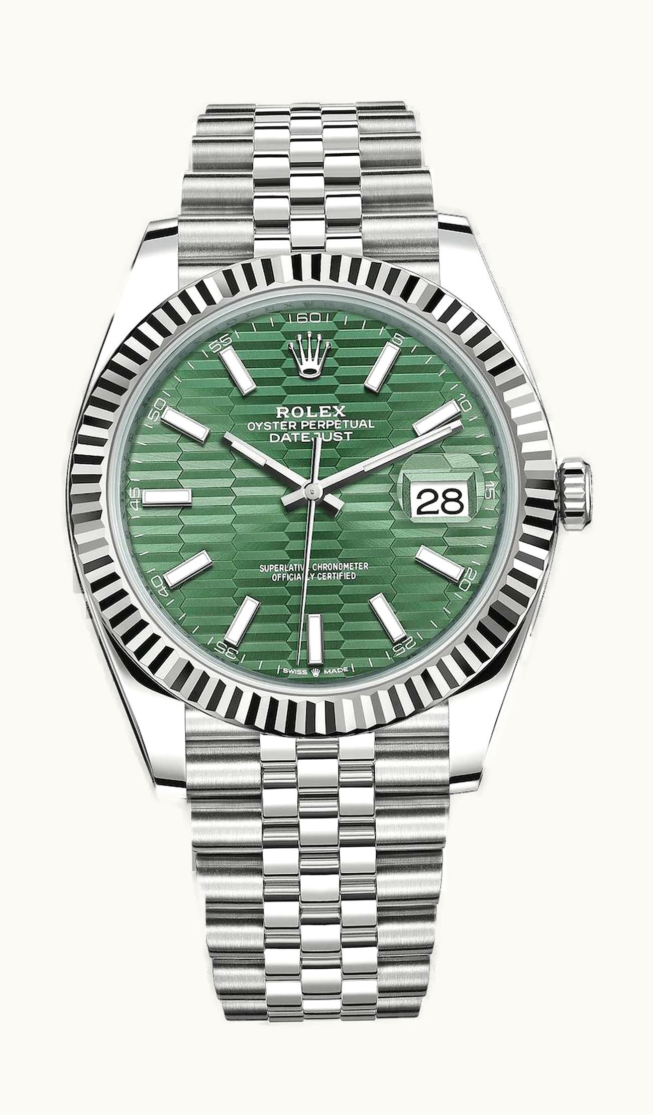 Rolex Datejust 41 Stainless Steel - Fluted / Green - Fluted / Jubilee