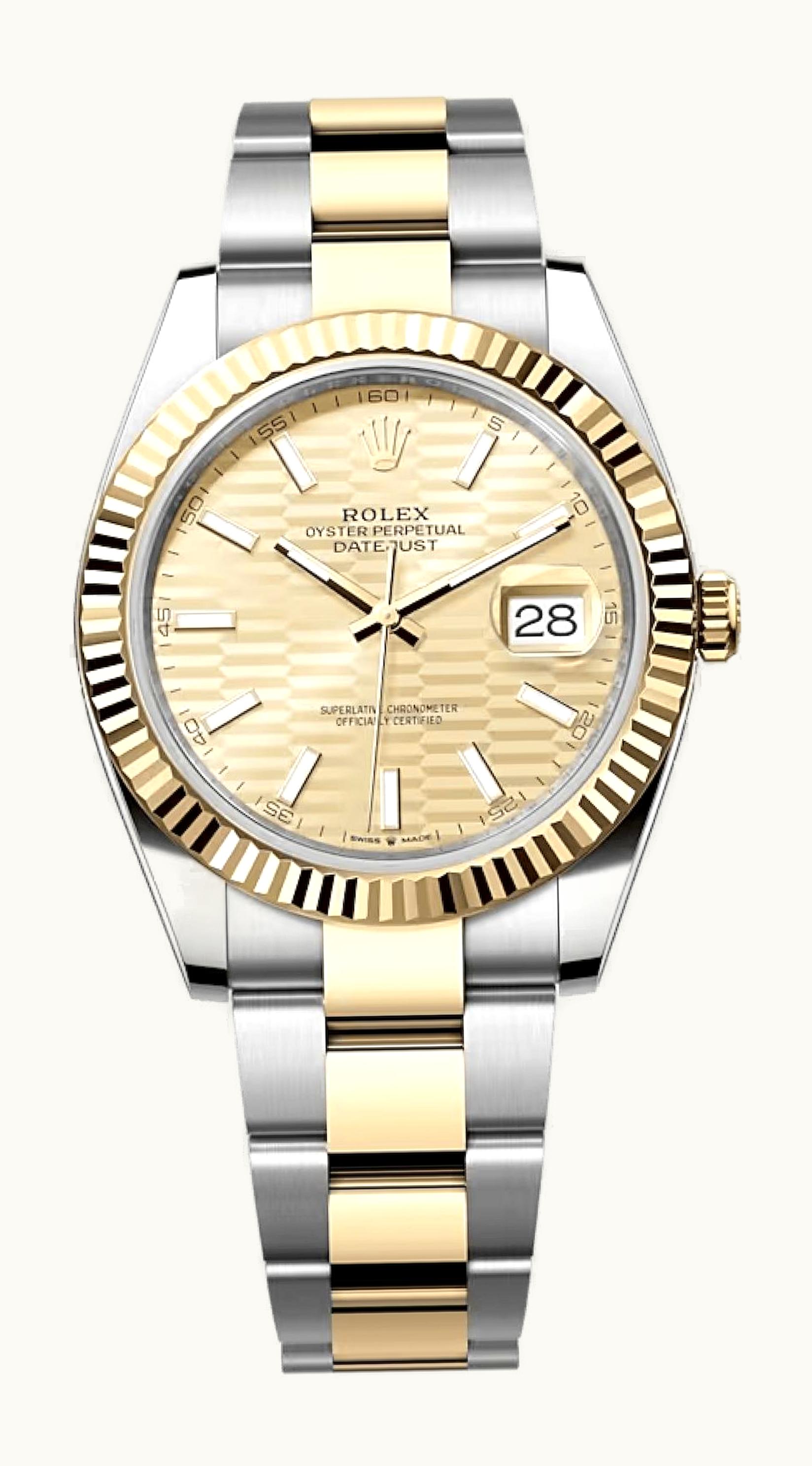 Rolex Datejust 41 Rolesor Yellow Fluted / Oyster / Champagne - Fluted