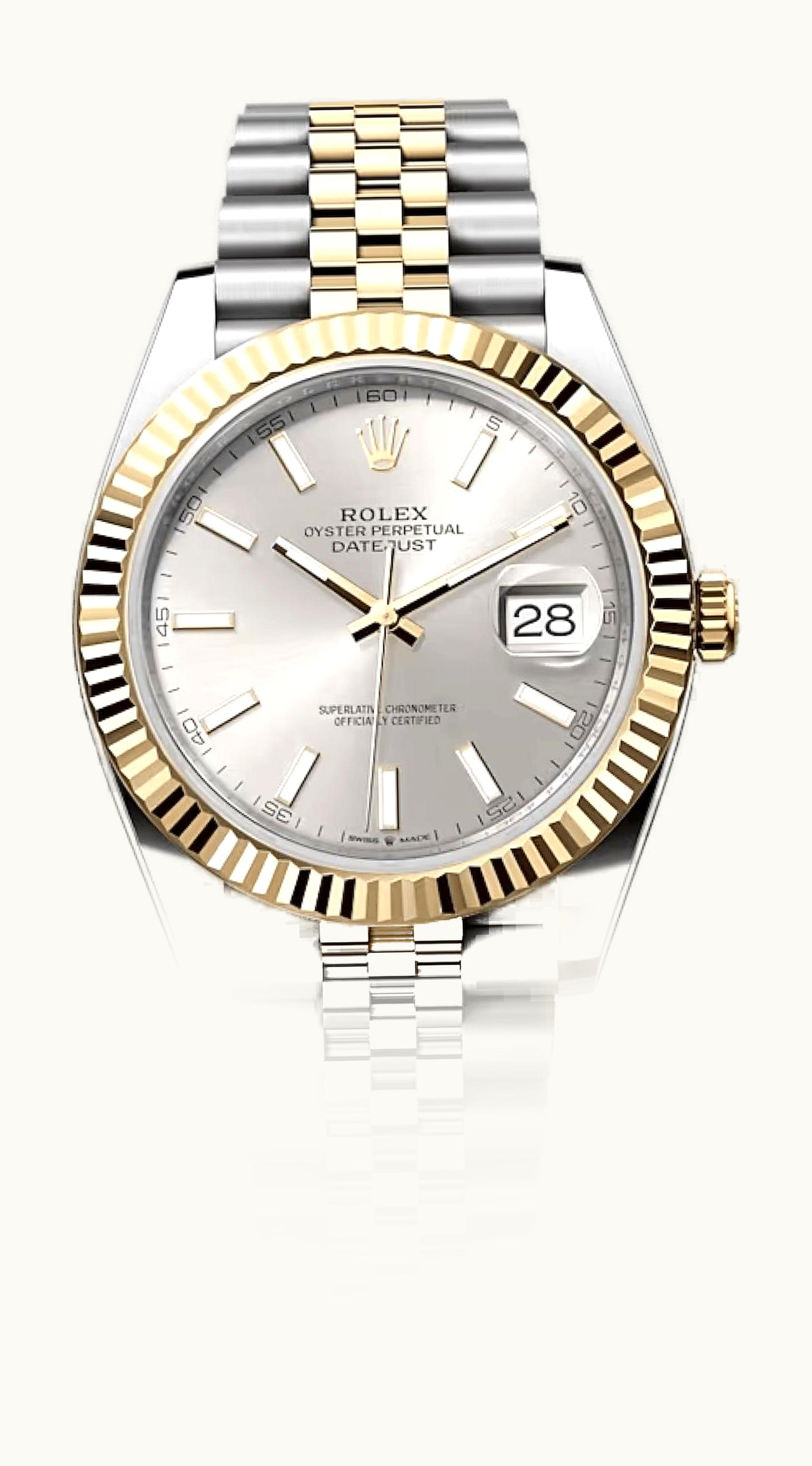 Rolex Datejust 41 Rolesor Yellow Fluted / Jubilee / Silver