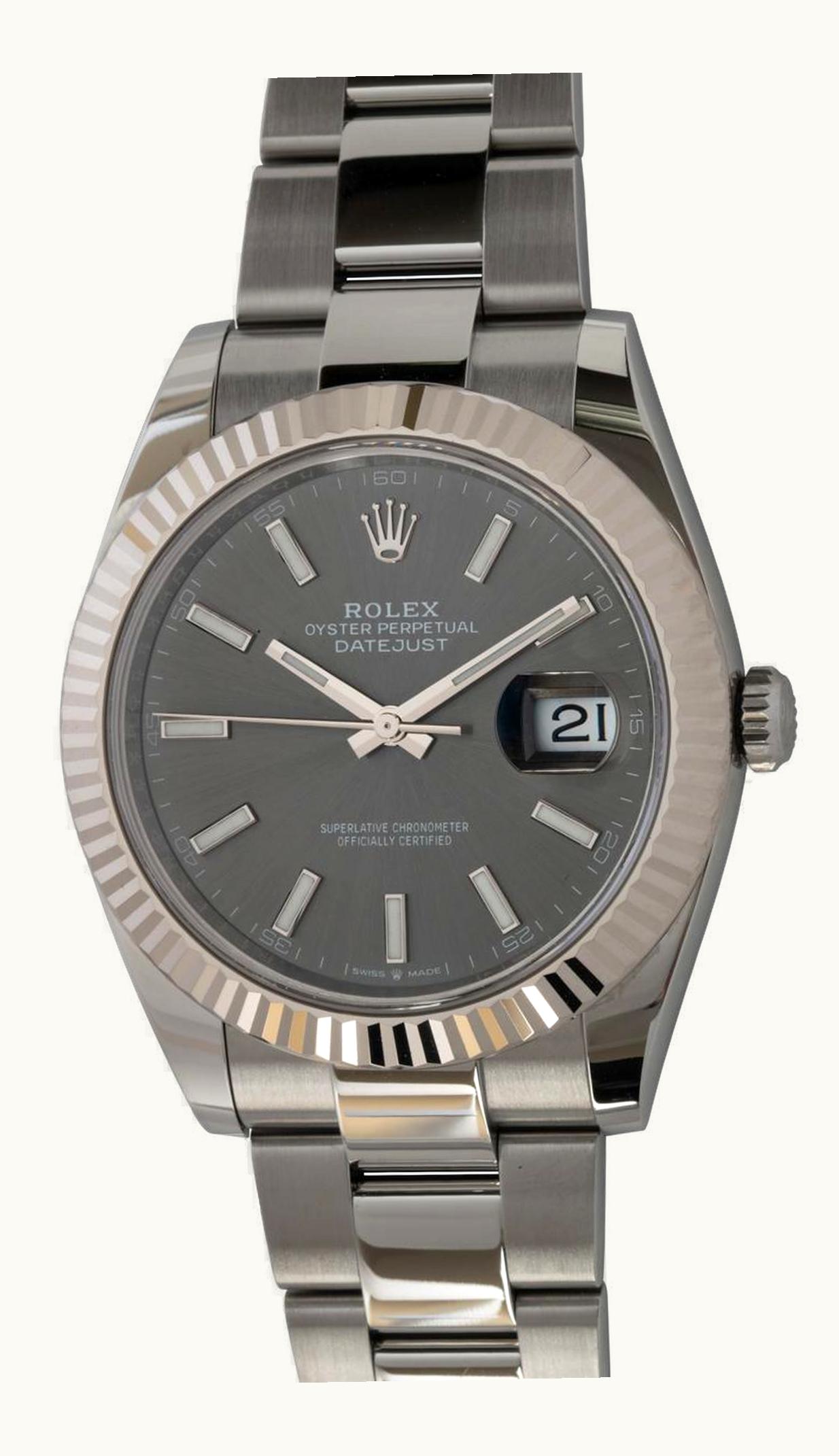 Rolex Datejust 41 Stainless Steel Fluted / Oyster / Dark Rhodium
