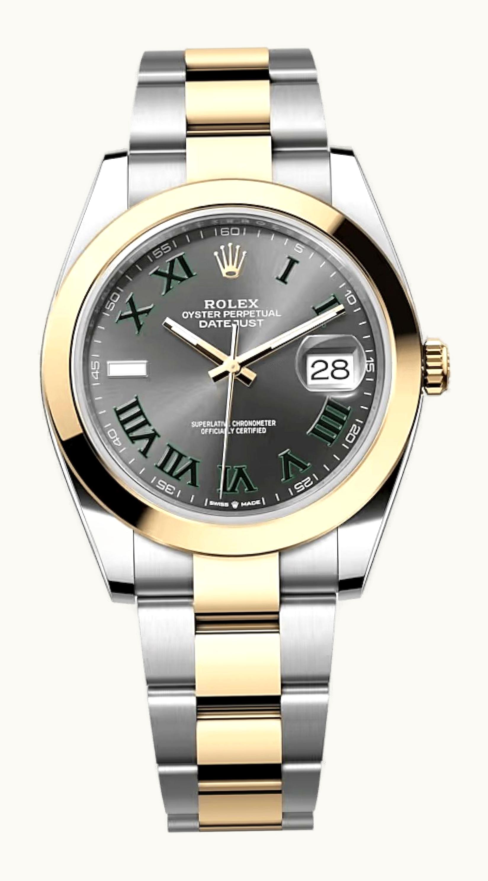 Rolex Datejust 41 Rolesor Yellow Smooth / Oyster / Slate - Roman