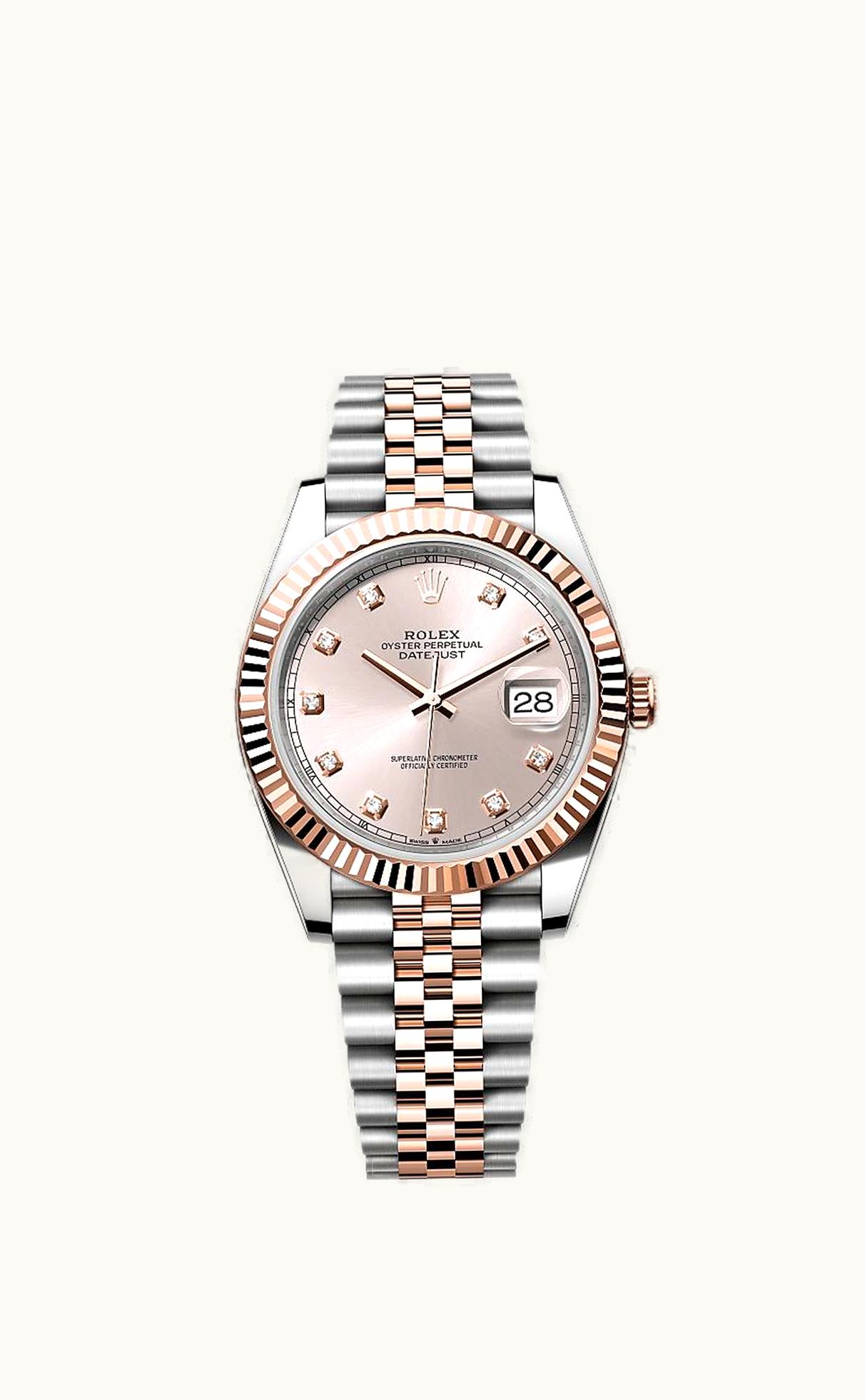 Rolex Datejust 41 Rolesor Everose Fluted / Jubilee / Sundust - Diamond