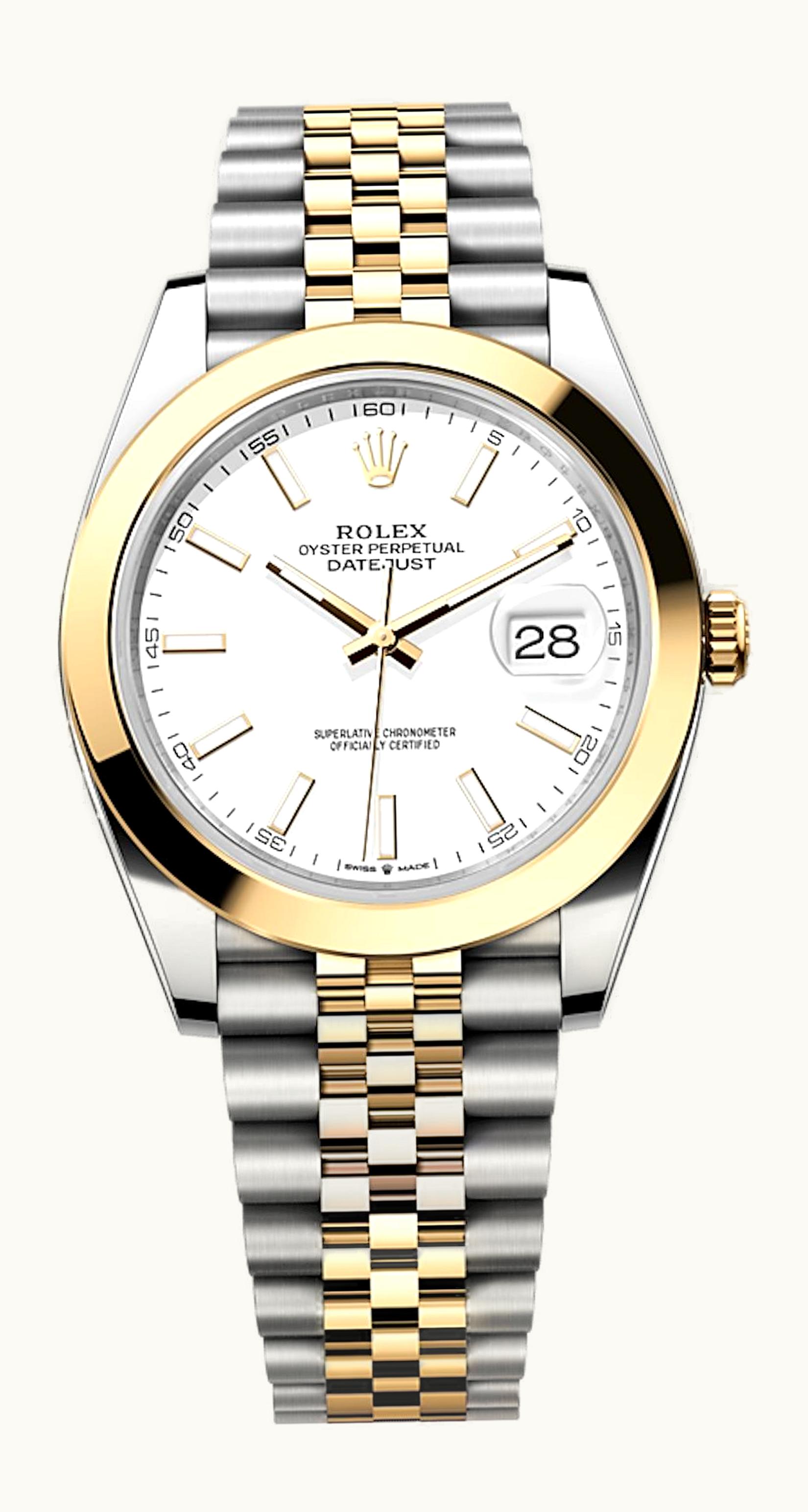 Rolex Datejust 41 Rolesor Yellow Smooth / Jubilee / White