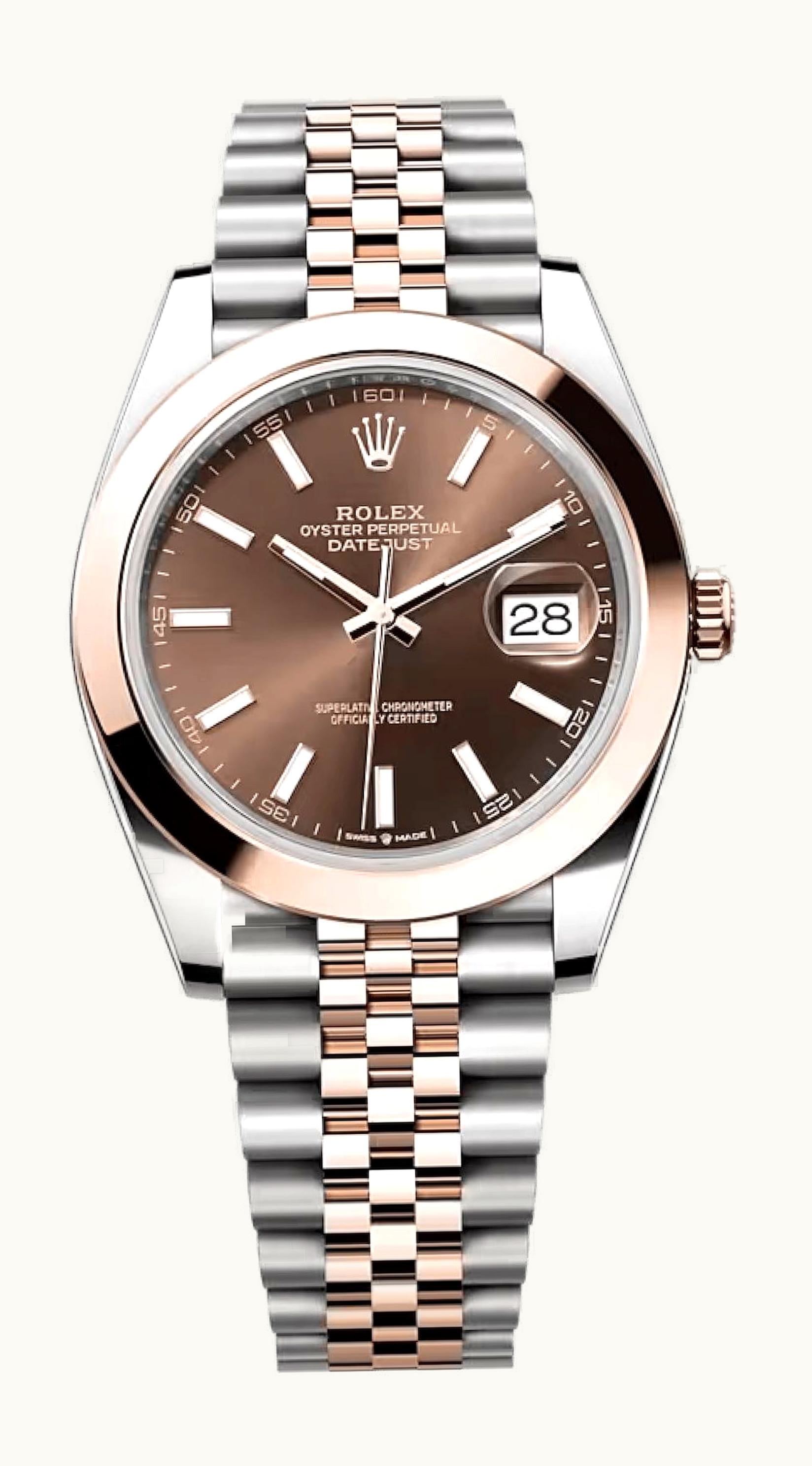 Rolex Datejust 41 Rolesor Everose Smooth / Jubilee / Chocolate