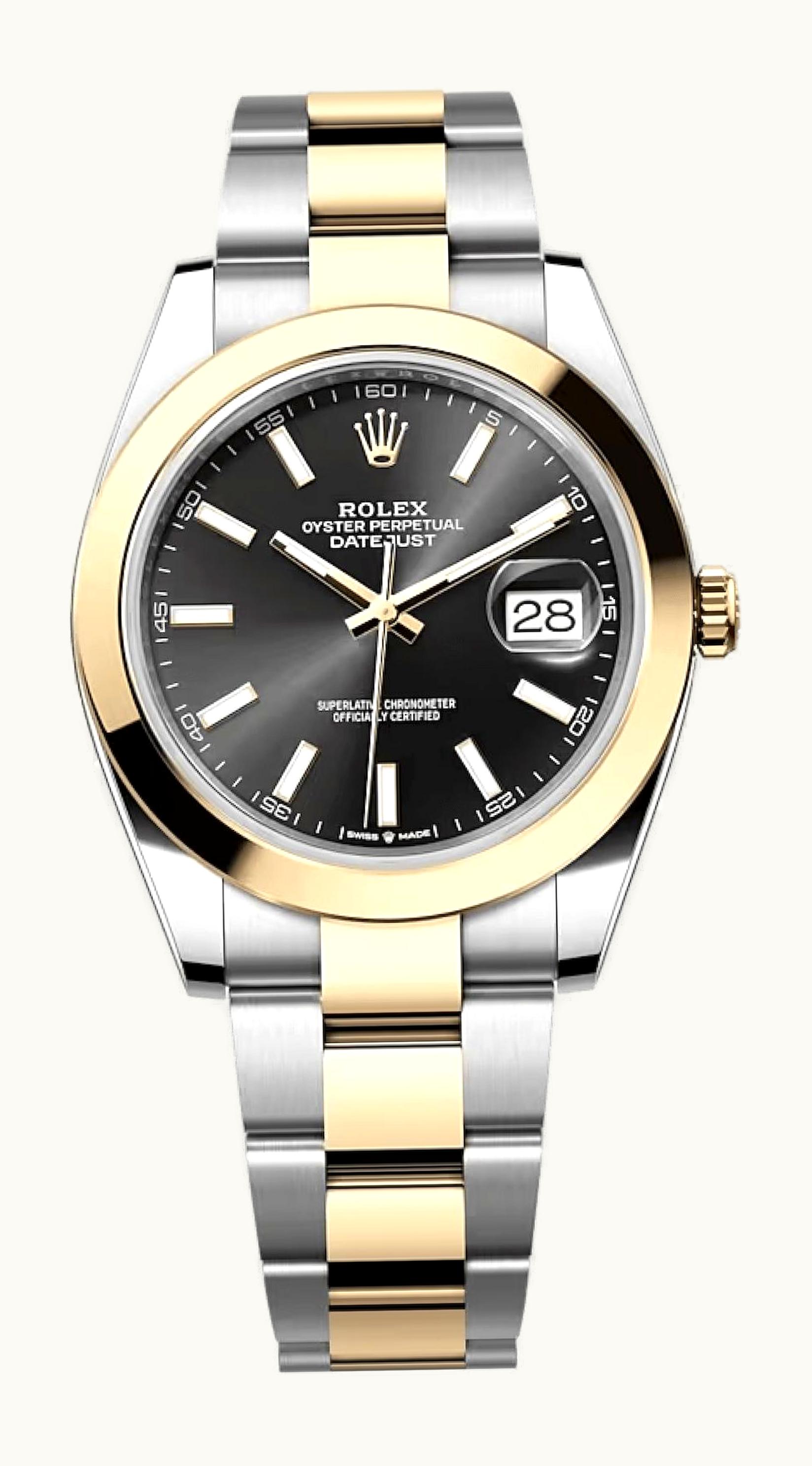 Rolex Datejust 41 Rolesor Yellow Smooth / Oyster / Black