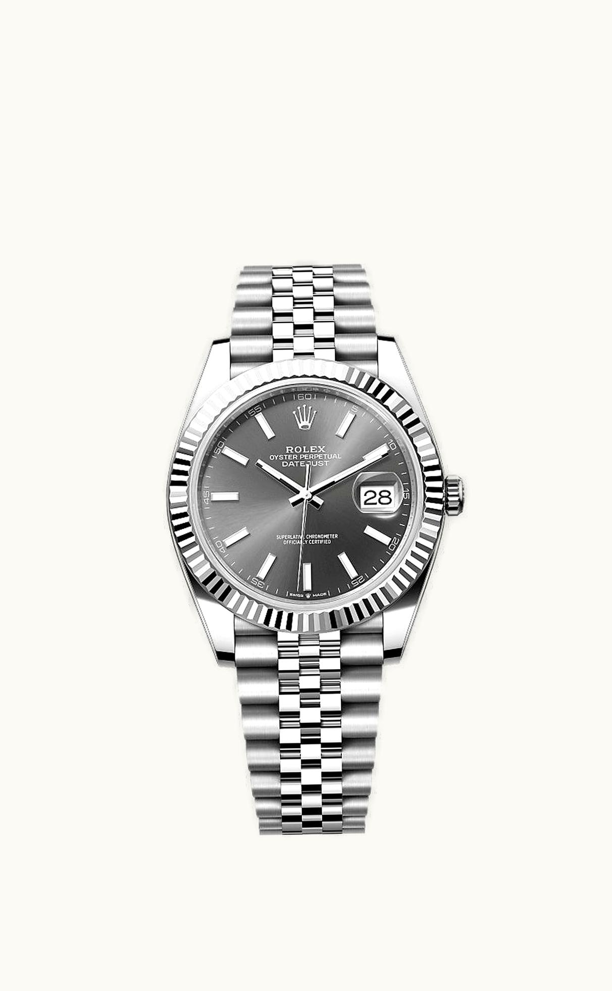 Rolex Datejust 41 Stainless Steel Fluted / Jubilee / Dark Rhodium