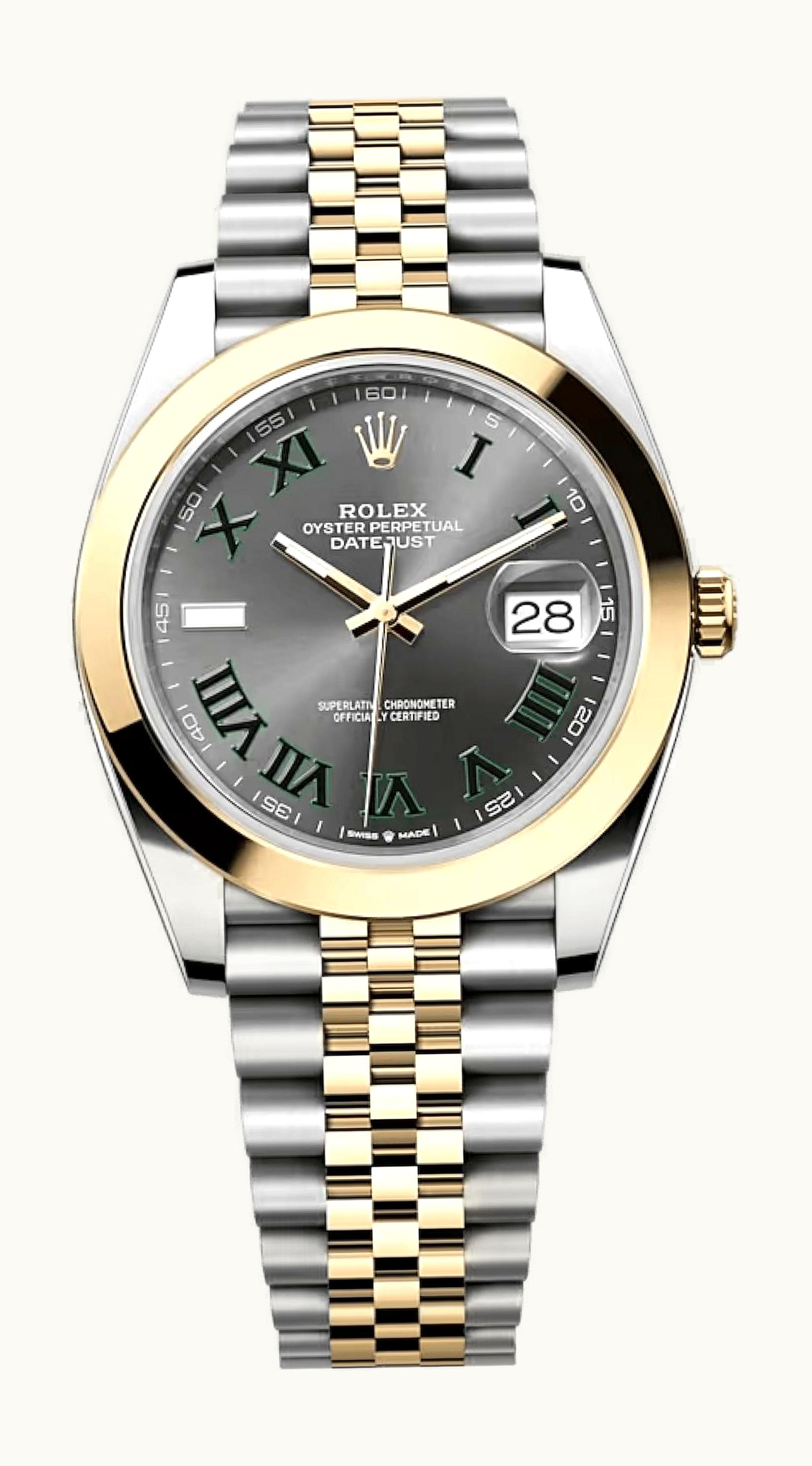 Rolex Datejust 41 Rolesor Yellow Smooth / Jubilee / Slate - Roman