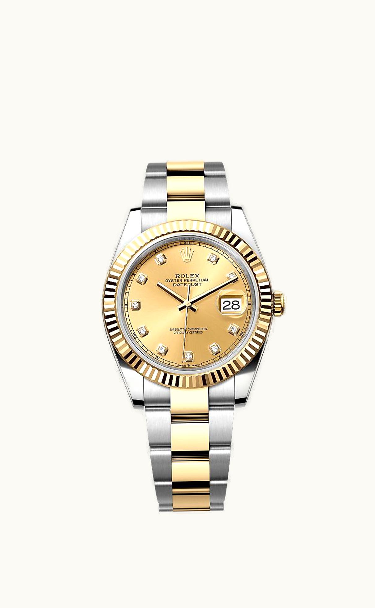 Rolex Datejust 41 Rolesor Yellow Fluted / Oyster / MOP - Diamond
