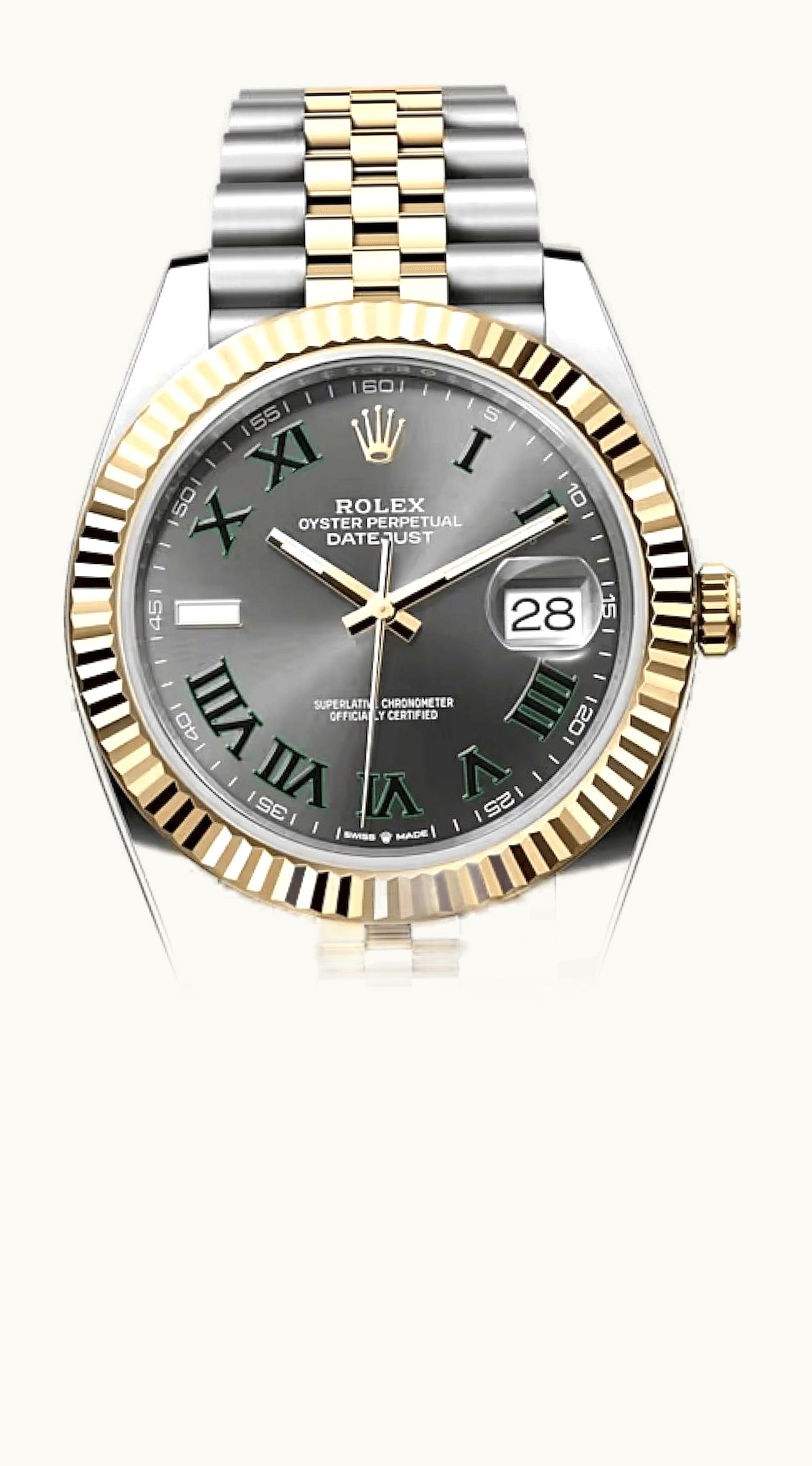 Rolex Datejust 41 Rolesor Yellow Fluted / Jubilee / Slate - Roman