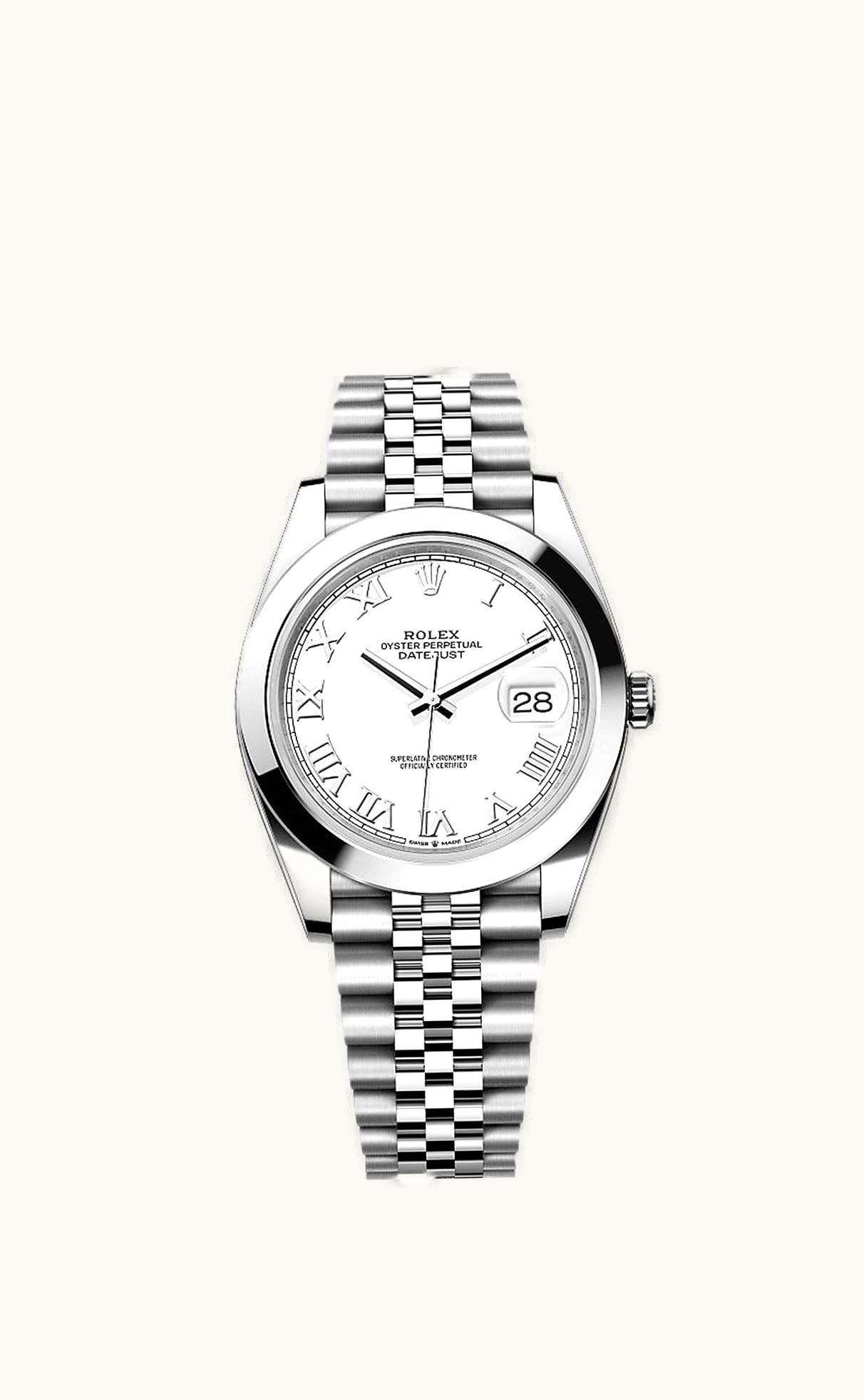Rolex Datejust 41 Stainless Steel Smooth / Jubilee / White Roman