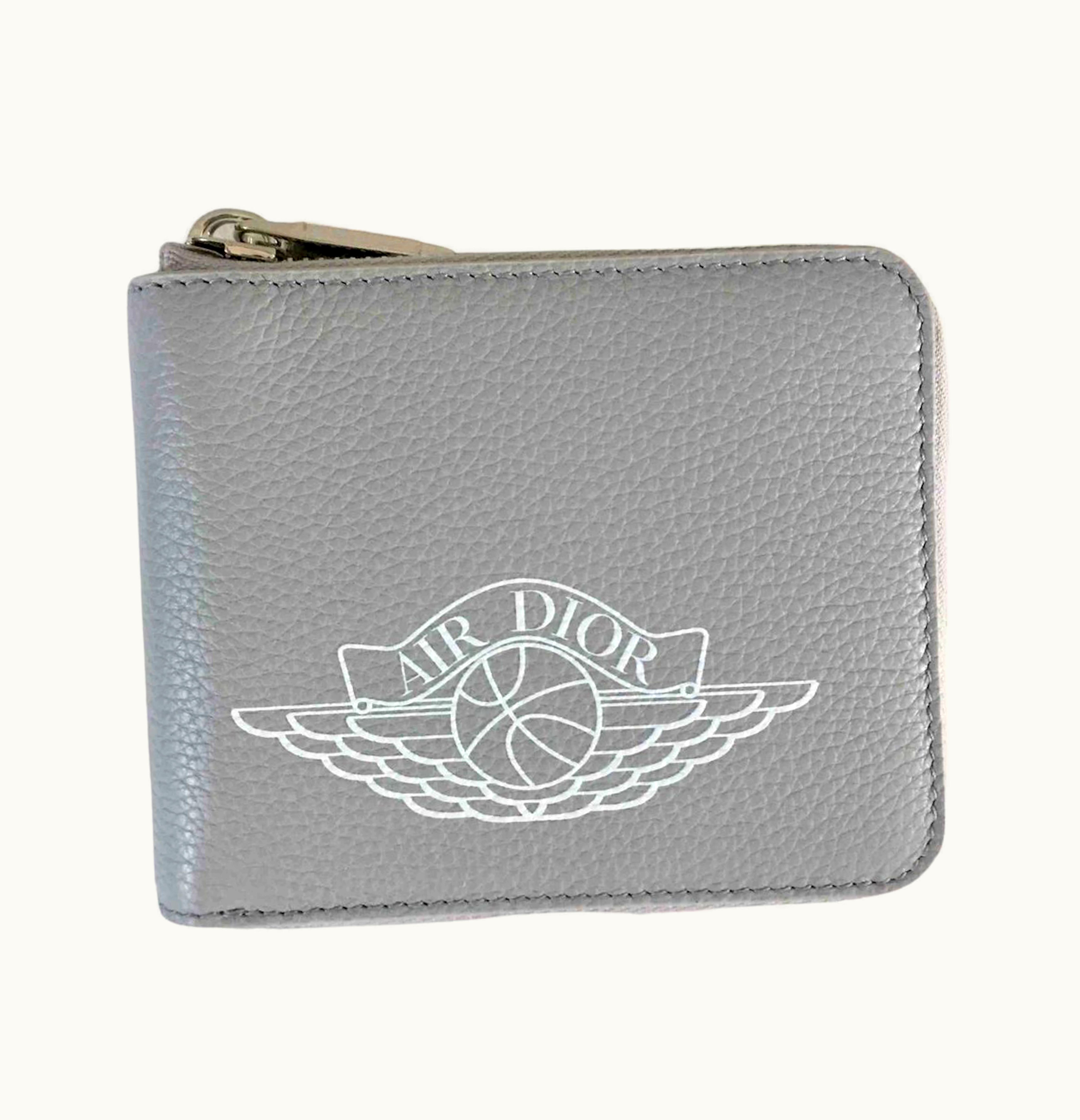Dior Dior x Jordan Wings Zip Wallet 4 Card Slot Grey