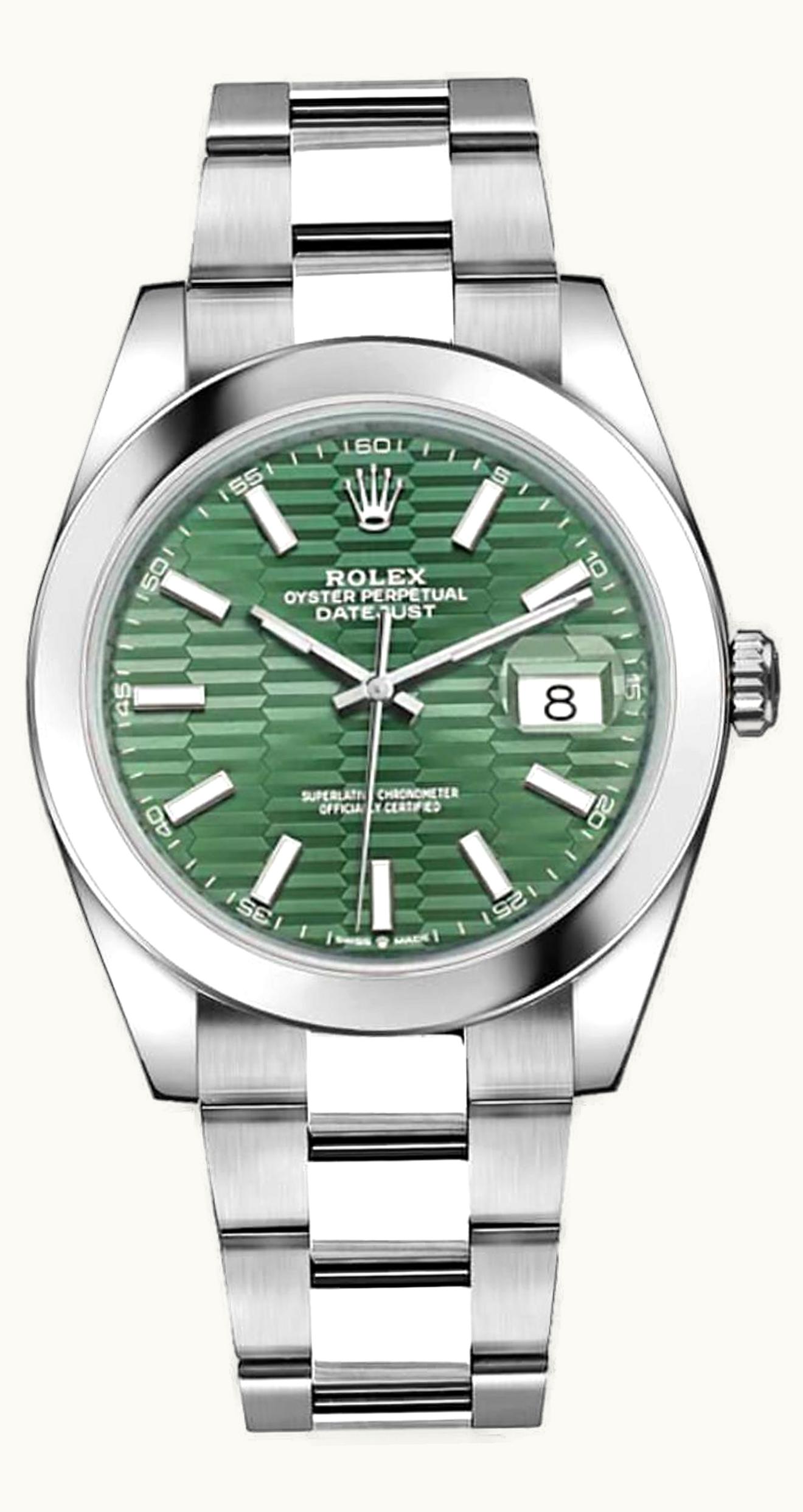 Rolex Datejust 41 Stainless Steel - Fluted / Green - Fluted / Oyster