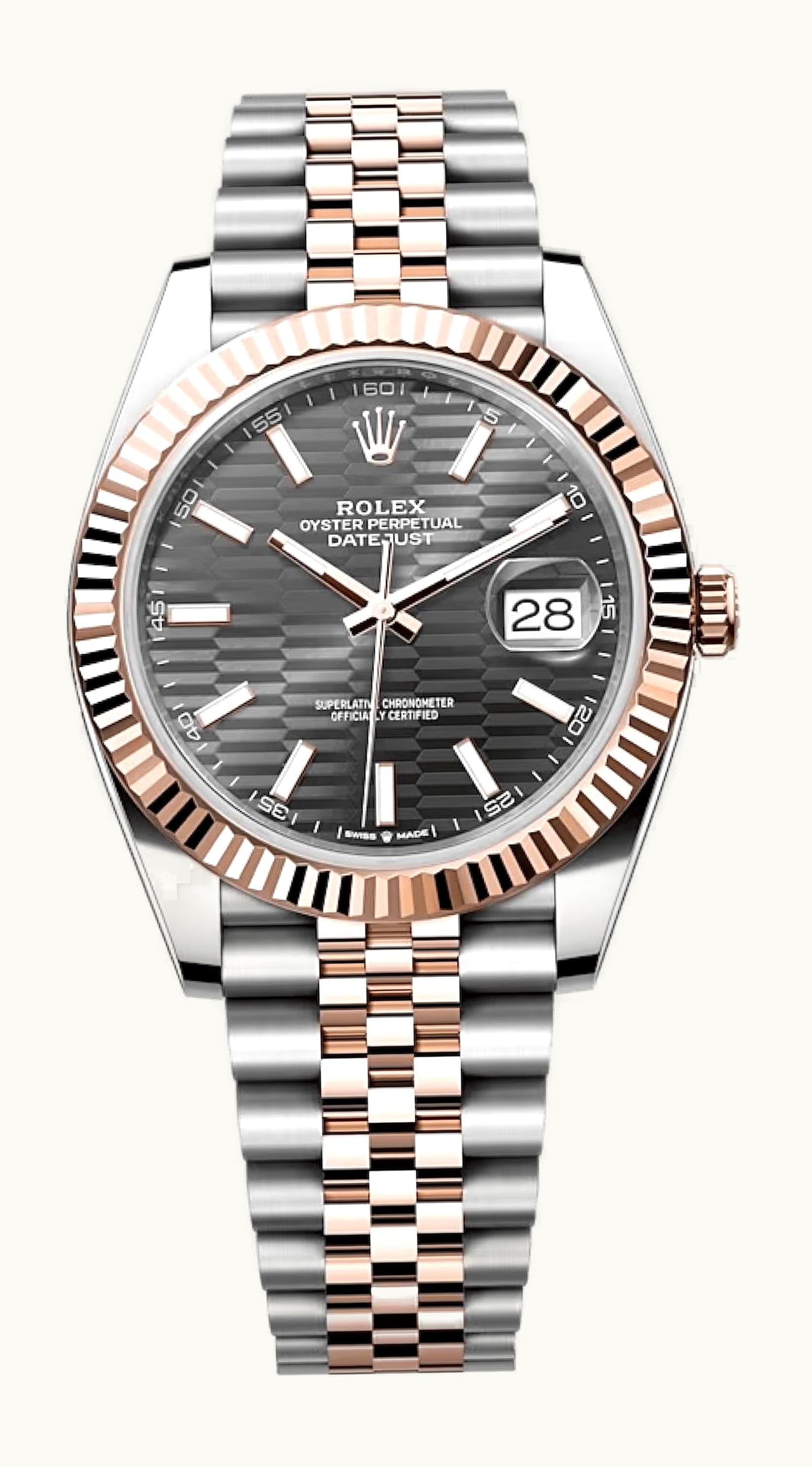 Rolex Datejust 41 Rolesor Everose - Fluted / Jubilee / Slate - Fluted