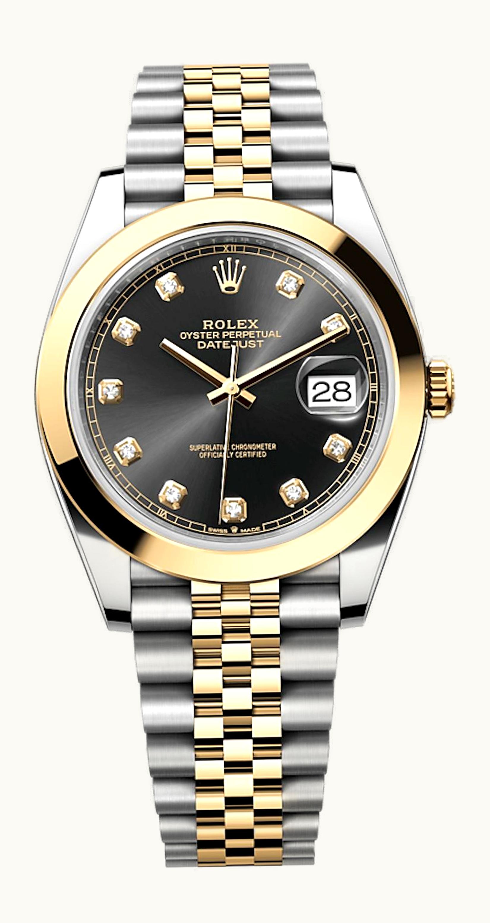 Rolex Datejust 41 Rolesor Yellow Smooth / Jubilee / Black - Diamond