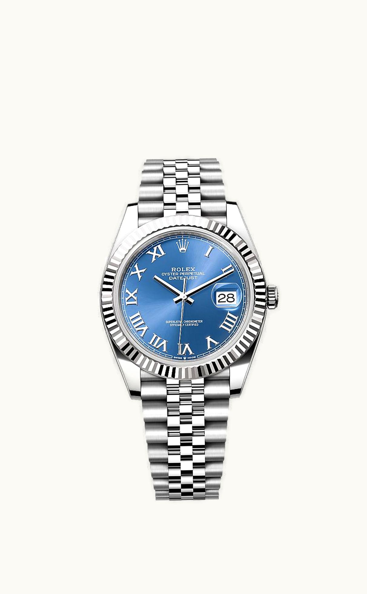 Rolex Datejust 41 Stainless Steel Fluted / Blue - Roman / Jubilee
