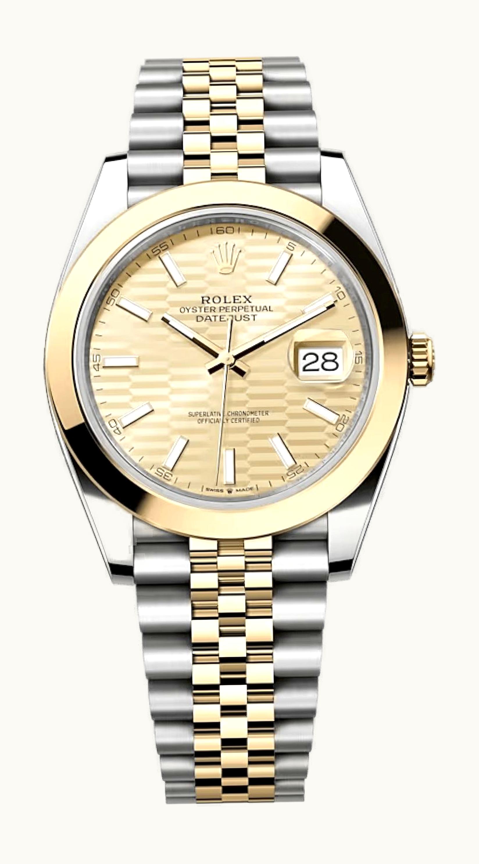 Rolex Datejust 41 Rolesor Yellow - Smooth / Jubilee / Champagne - Fluted