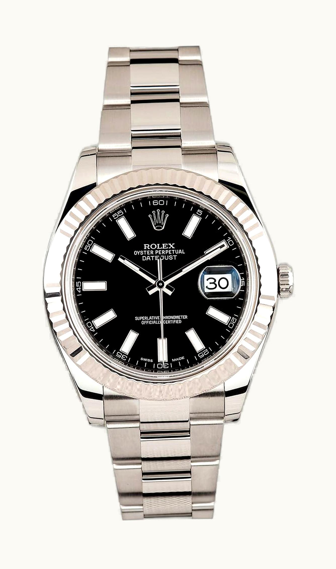 Rolex Datejust II Fluted Silver Diamonds