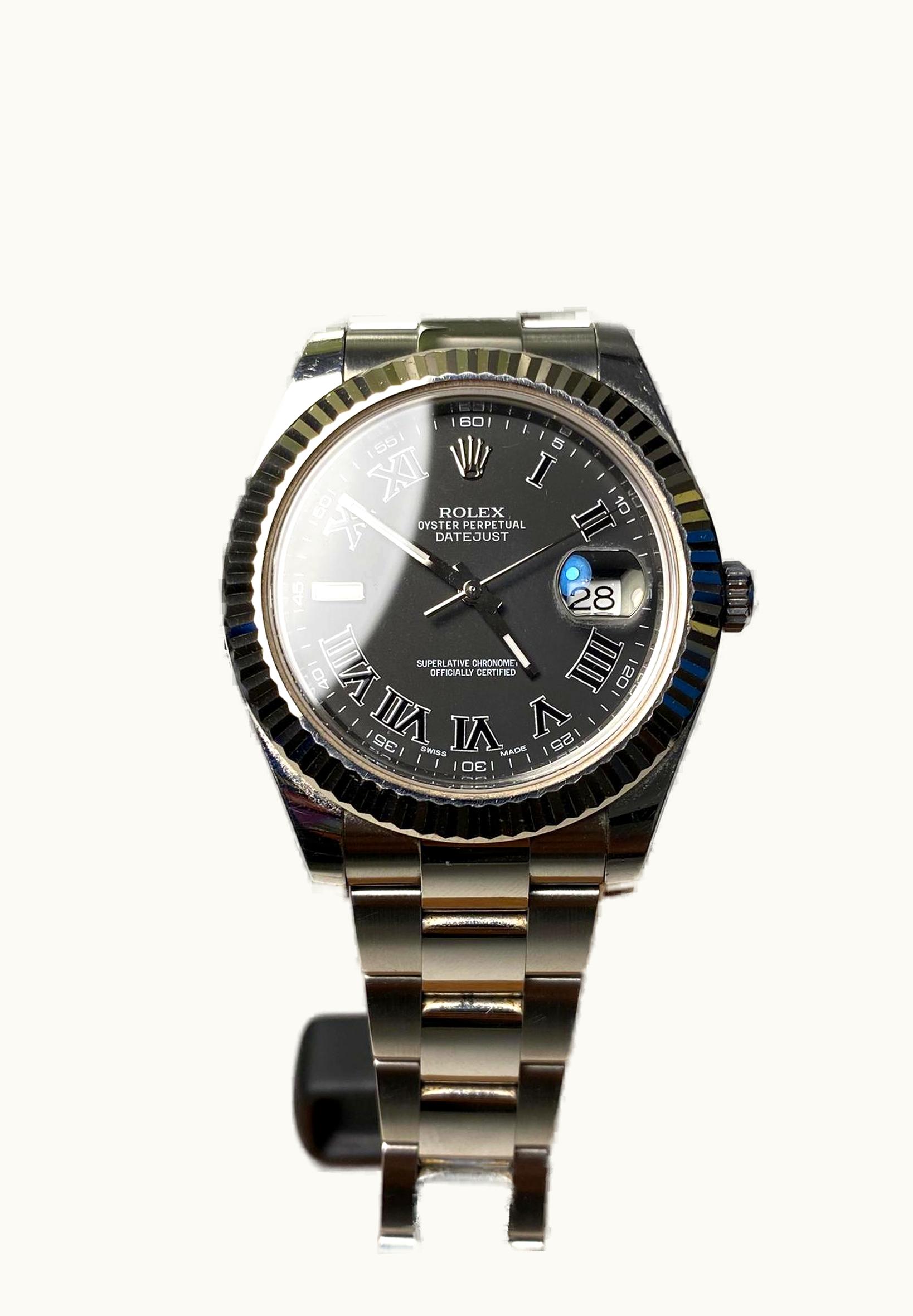 Rolex Datejust II Fluted Black Roman