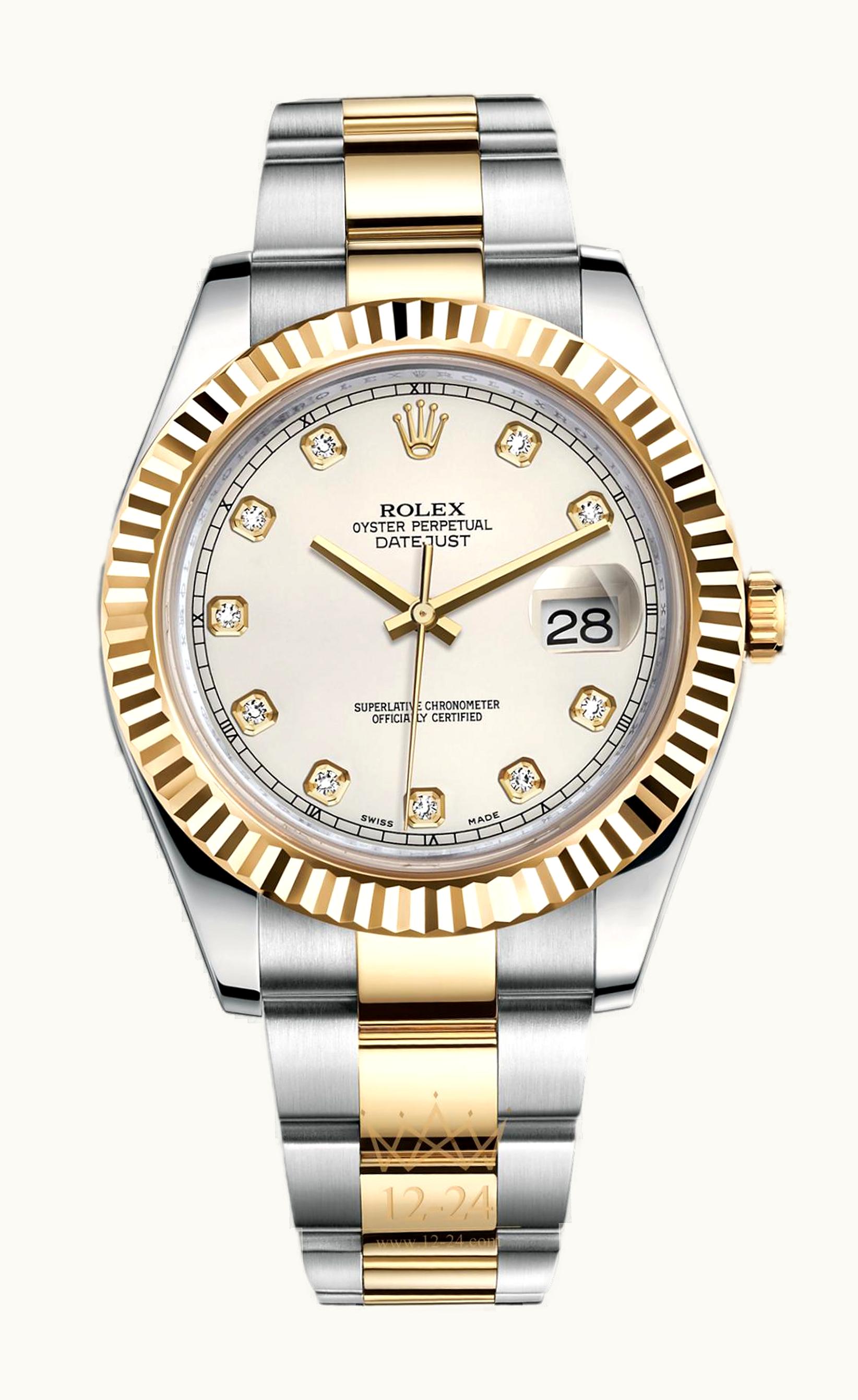 Rolex Datejust II Rolesor Ivory Diamonds