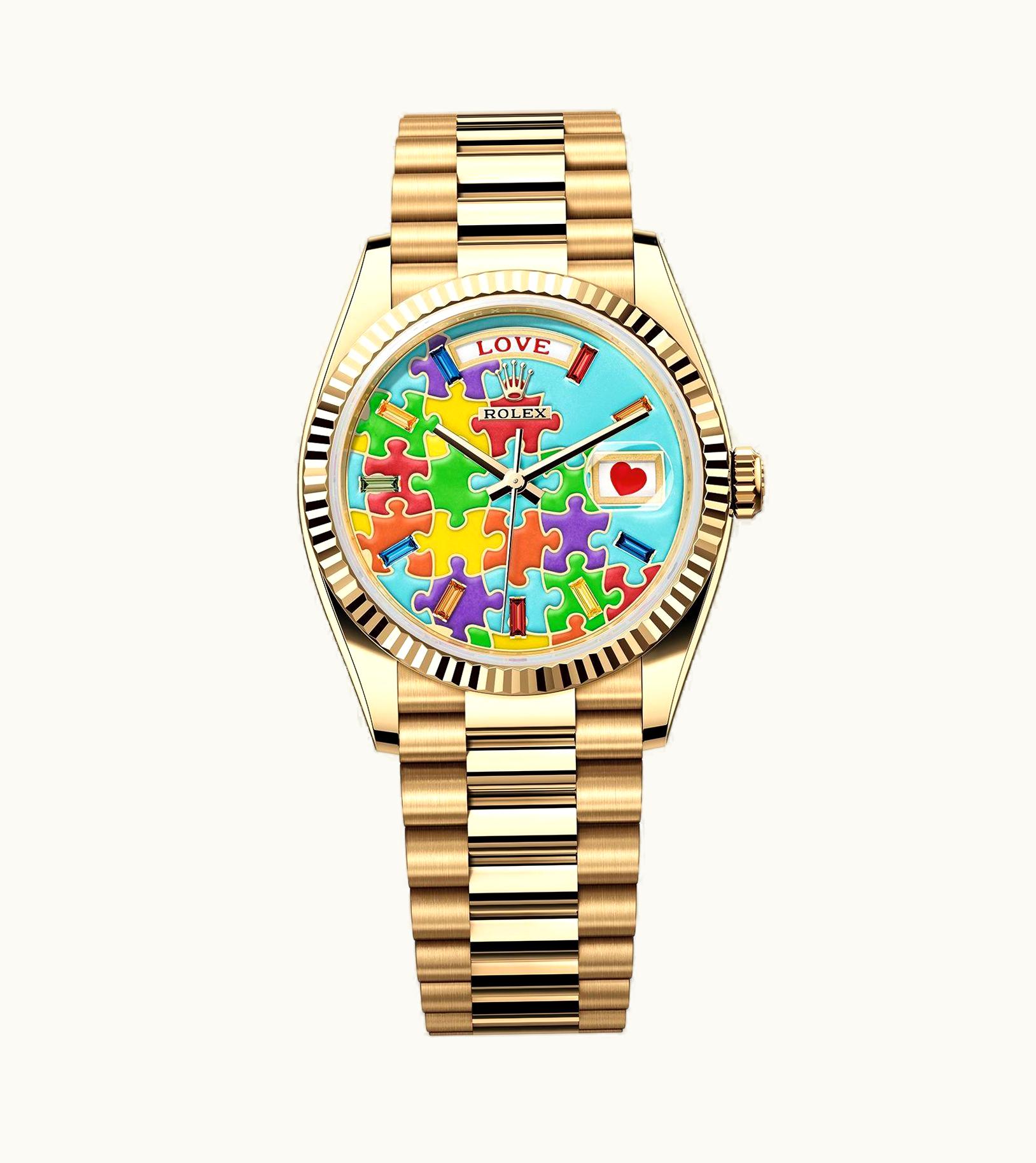 Rolex Day-Date 36 Yellow Gold - Fluted / Emoji Puzzle