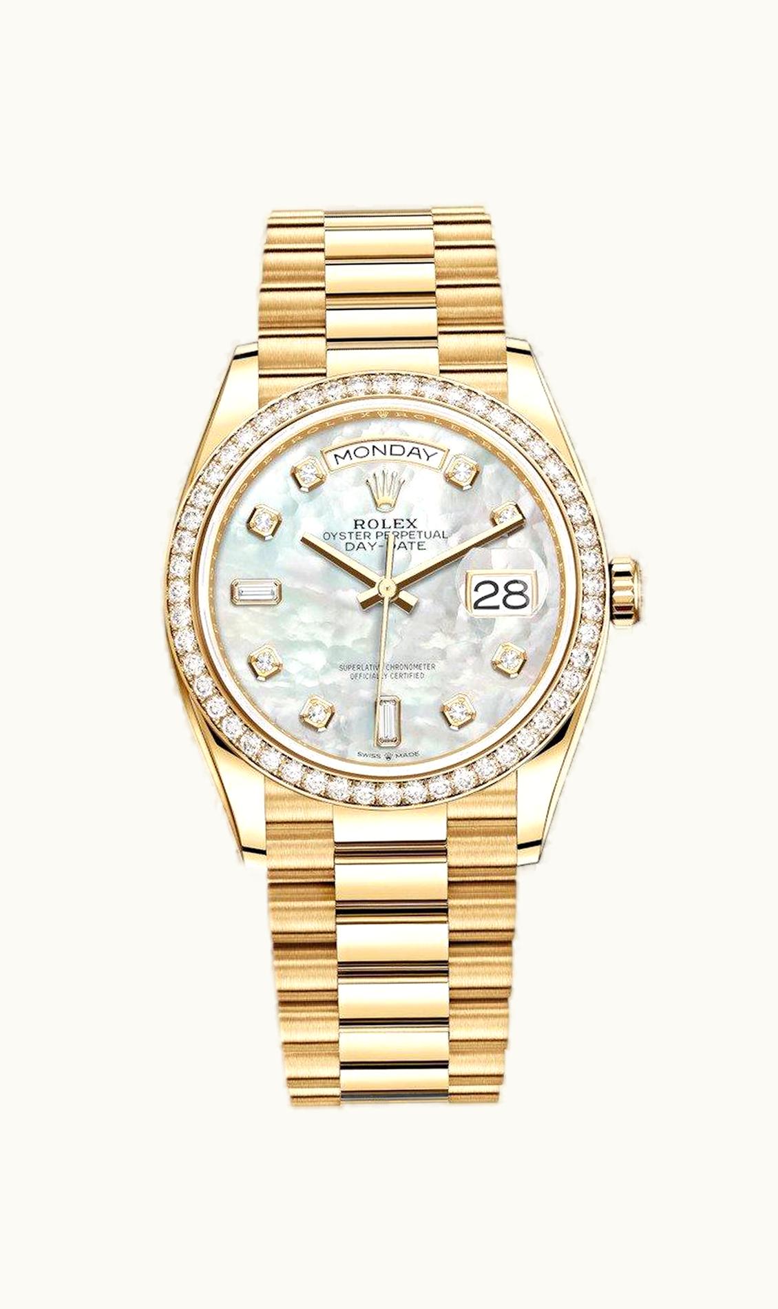 Rolex Day-Date 36 Yellow Gold / Diamond / MOP-Diamond / President