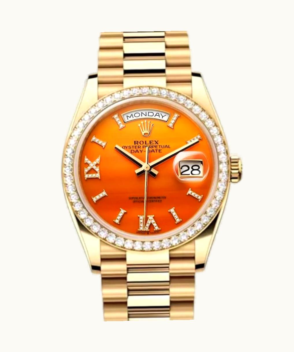 Rolex Day-Date 36 Yellow Gold - Diamond / Carnelian / President