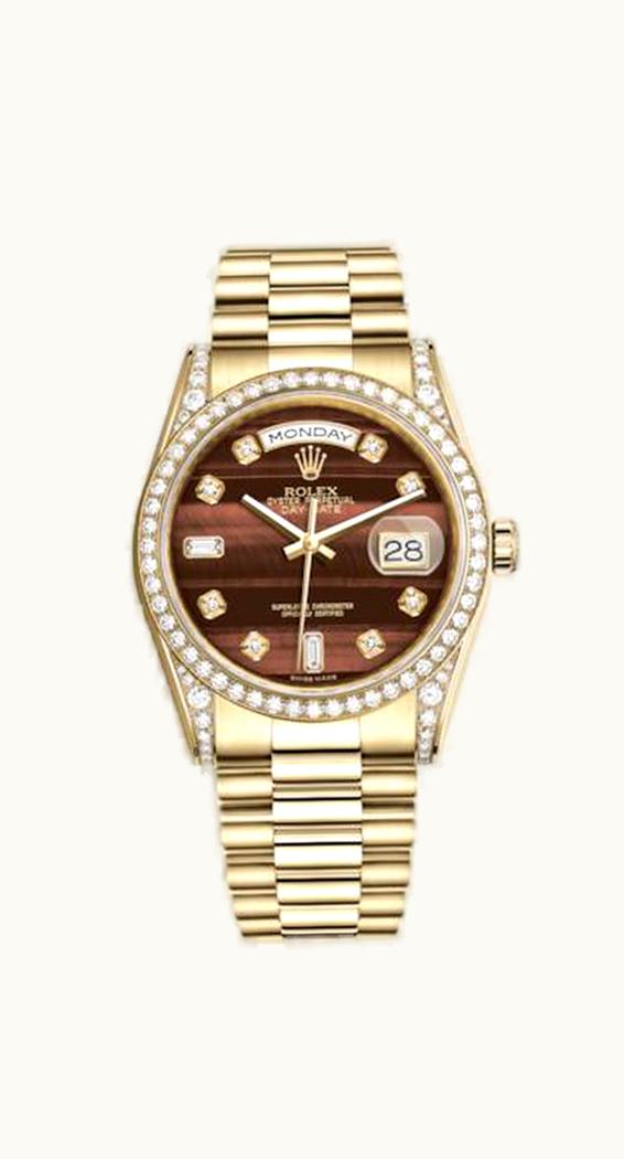 Rolex Day-Date 36 Yellow Gold Diamonds / President / Bull's Eye