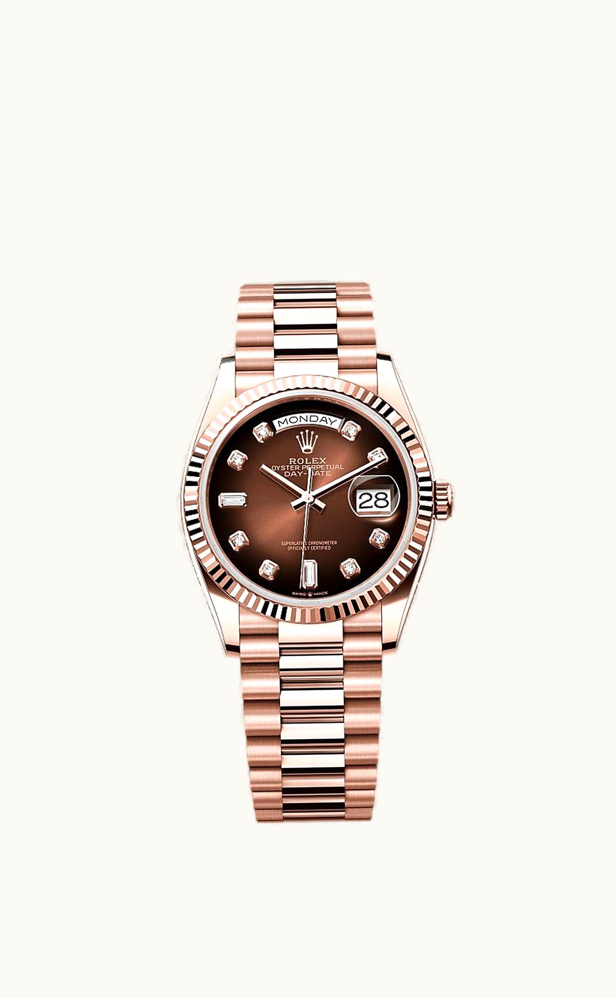 Rolex Day-Date 36 Everose Gold - Fluted / Emoji Puzzle