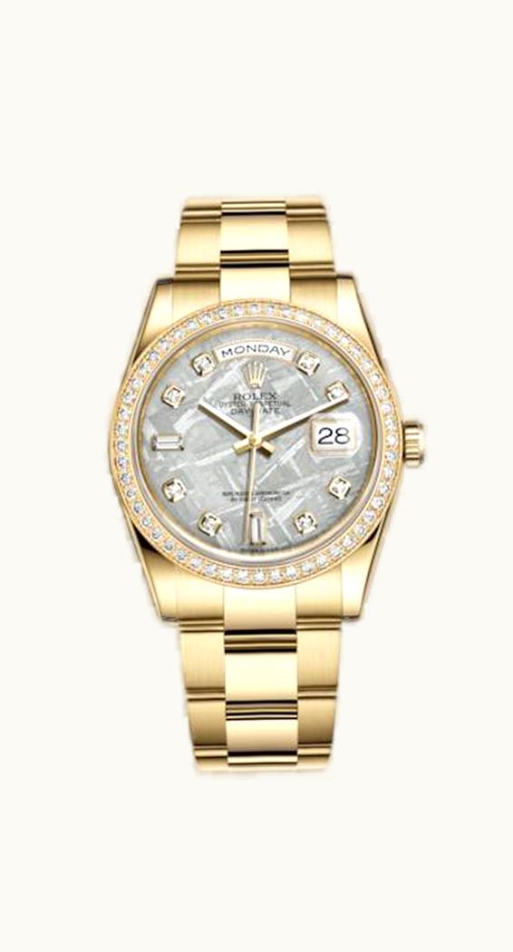 Rolex Day-Date 36 Yellow Gold Diamonds / Oyster / Meteorite