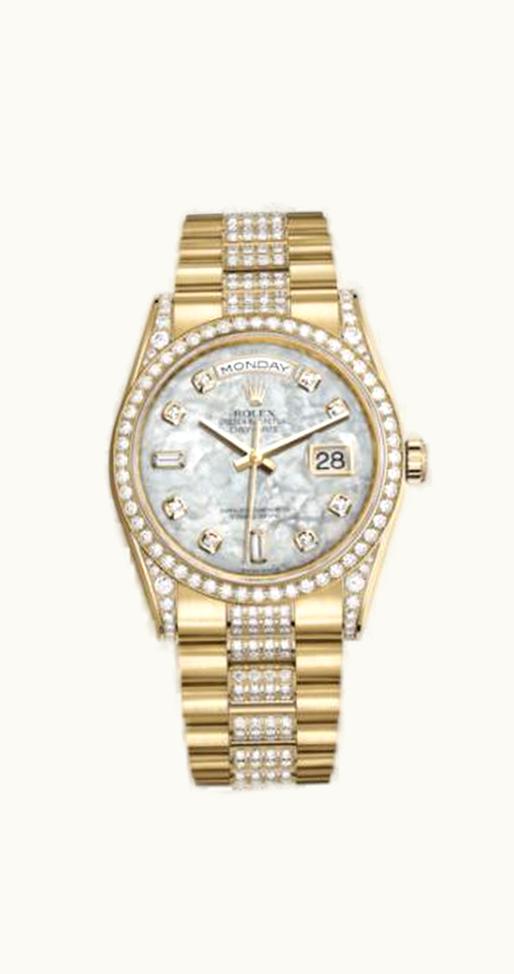Rolex Day-Date 36 Yellow Gold Diamonds / President Diamonds / MOP