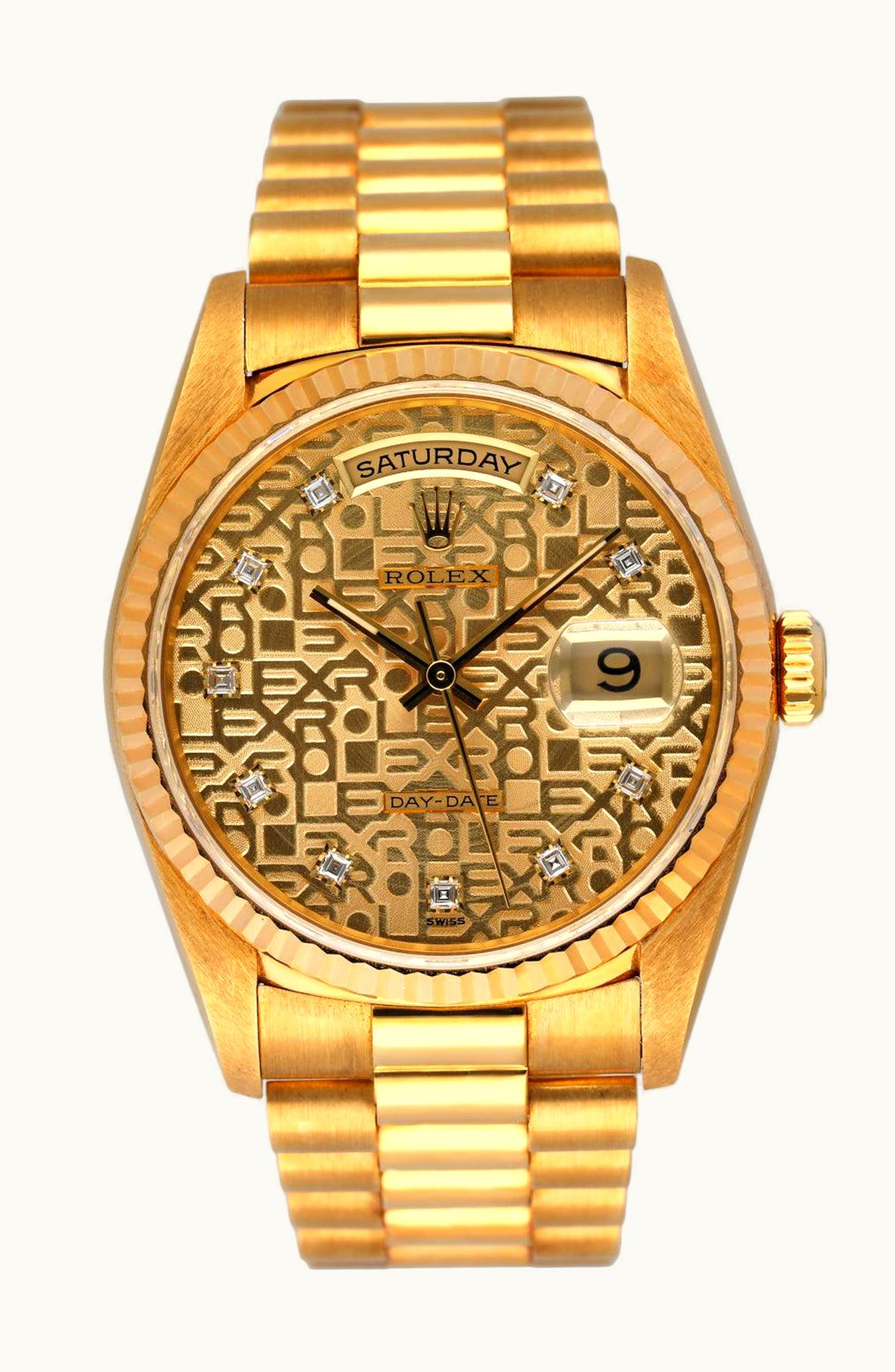 Rolex Day-Date 36 Yellow Gold Fluted / President / Champagne Computer