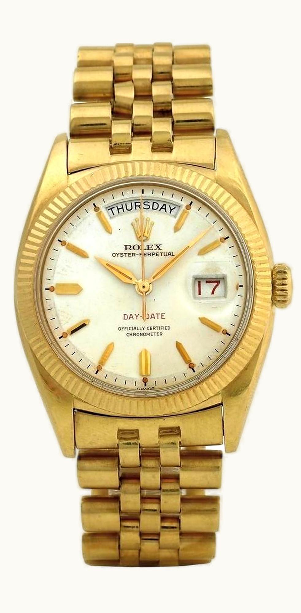 Rolex Day-Date 36 White Gold Diamonds / President Diamond / Silver Computer