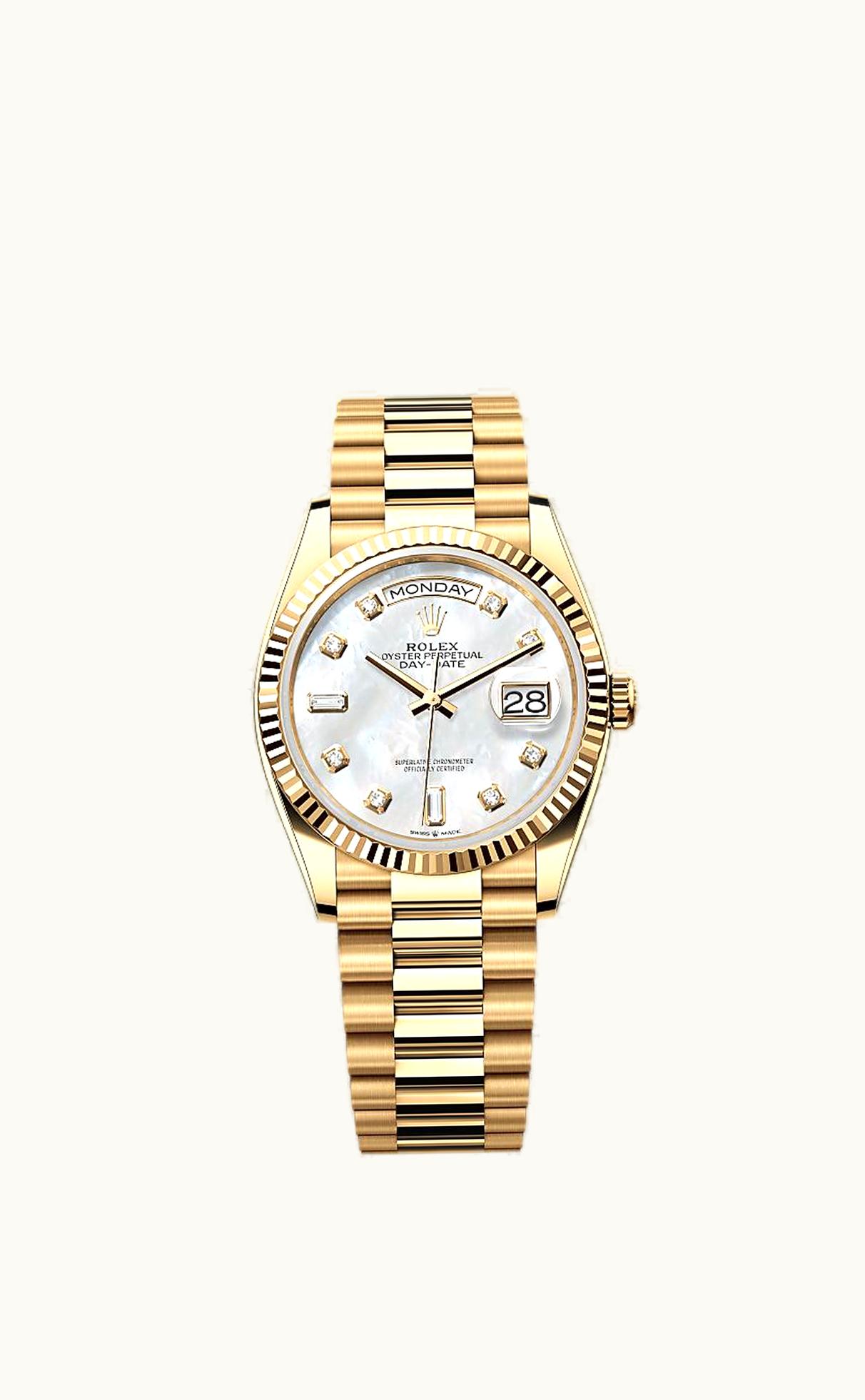 Rolex Day-Date 36 Yellow Gold / Fluted / MOP-Diamond / President