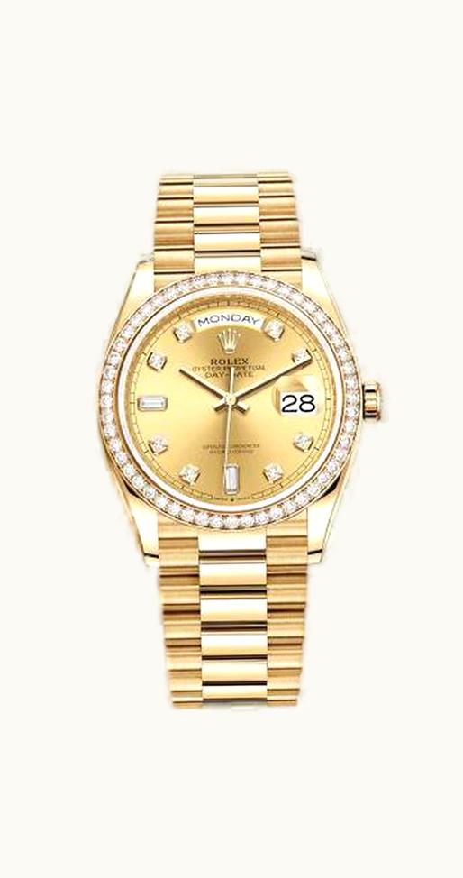 Rolex Day-Date 36 Yellow Gold / Diamond / Champagne-Diamond / President