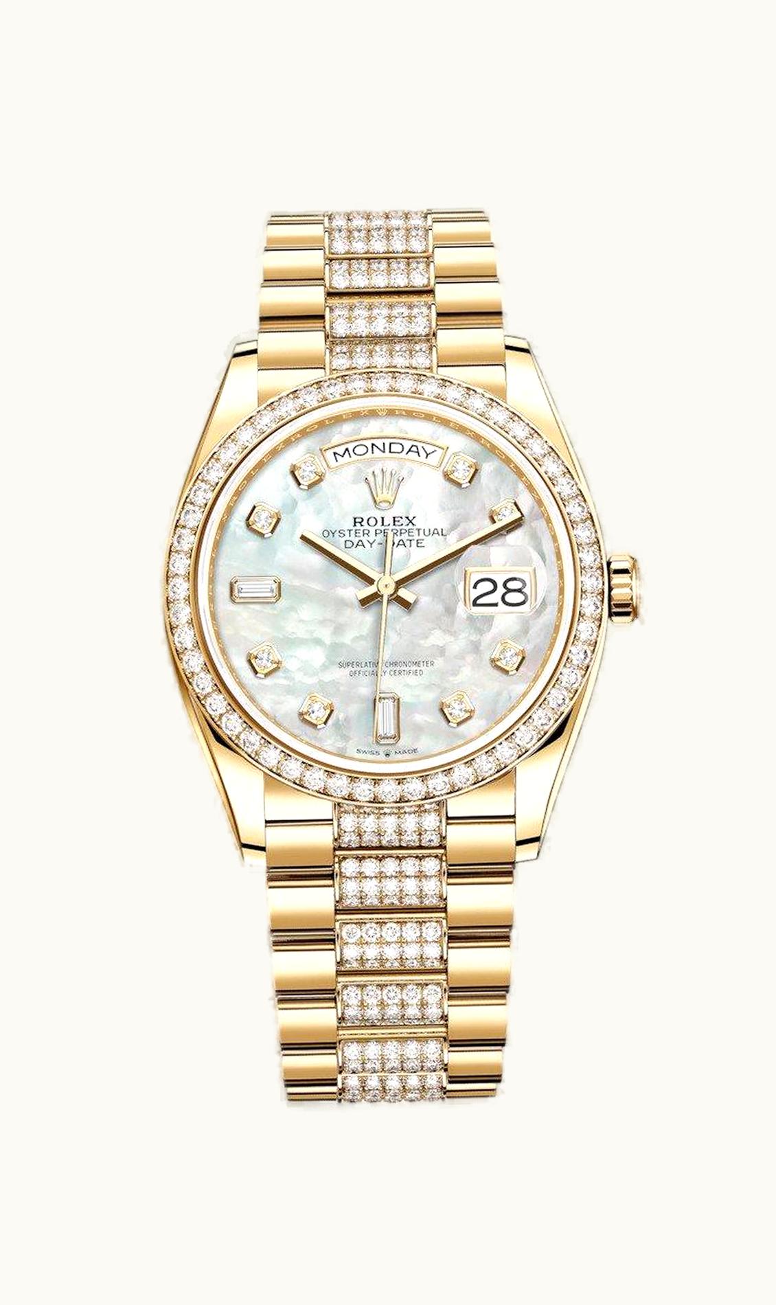 Rolex Day-Date 36 Yellow Gold / Diamond / MOP-Diamond / President-Diamond