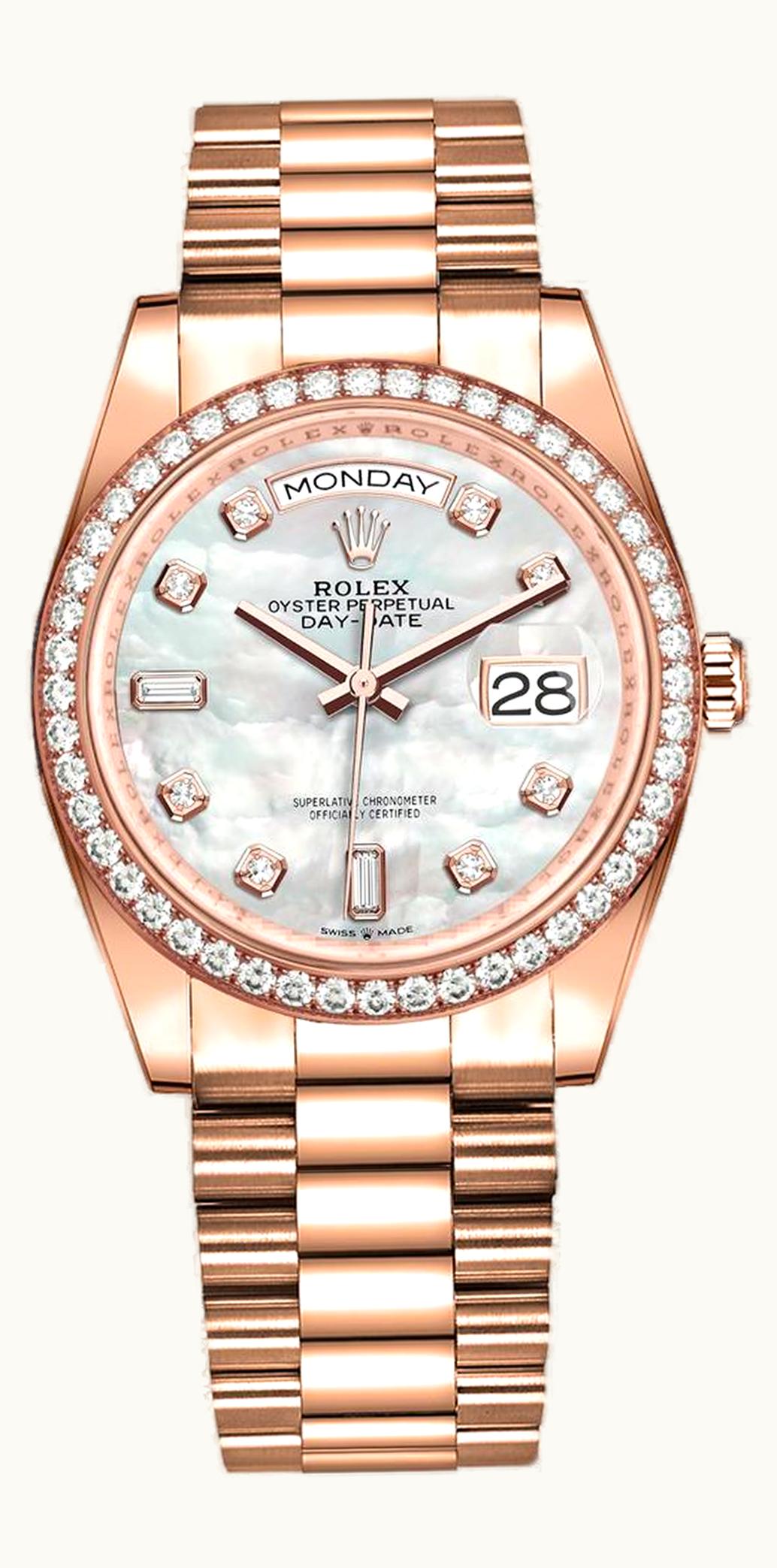 Rolex Day-Date 36 Everose Gold / Diamond / MOP-Diamond / President