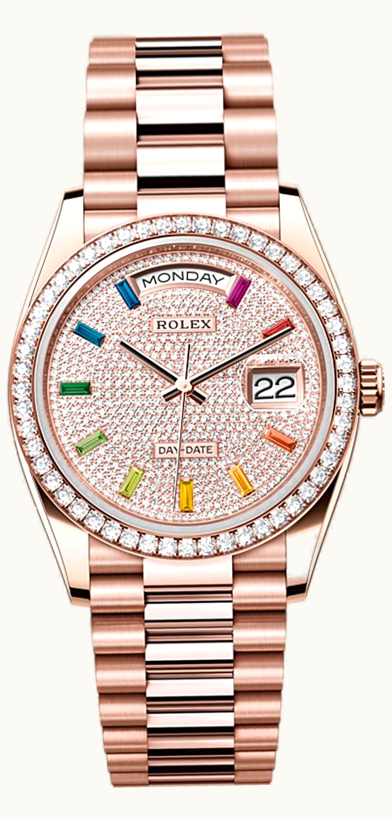 Rolex Day-Date 36 Everose Gold / Diamond / MOP-Diamond / President-Diamond