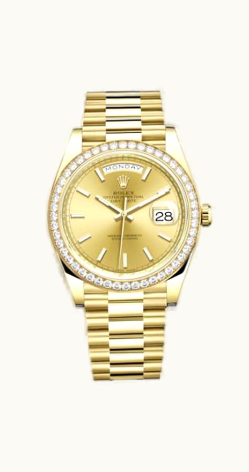 Rolex Day-Date 40 Yellow Gold / Diamond / Champagne