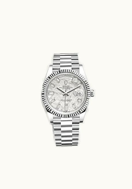 Rolex Day-Date 40 Platinum - Fluted / Meteorite