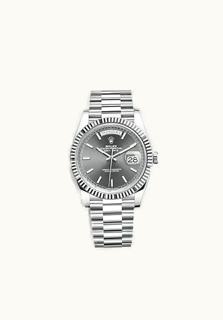 Rolex Day-Date 40 Platinum - Fluted / Slate